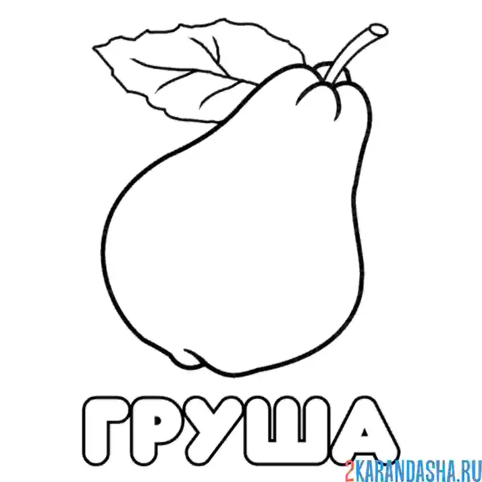 Раскраска груша надпись