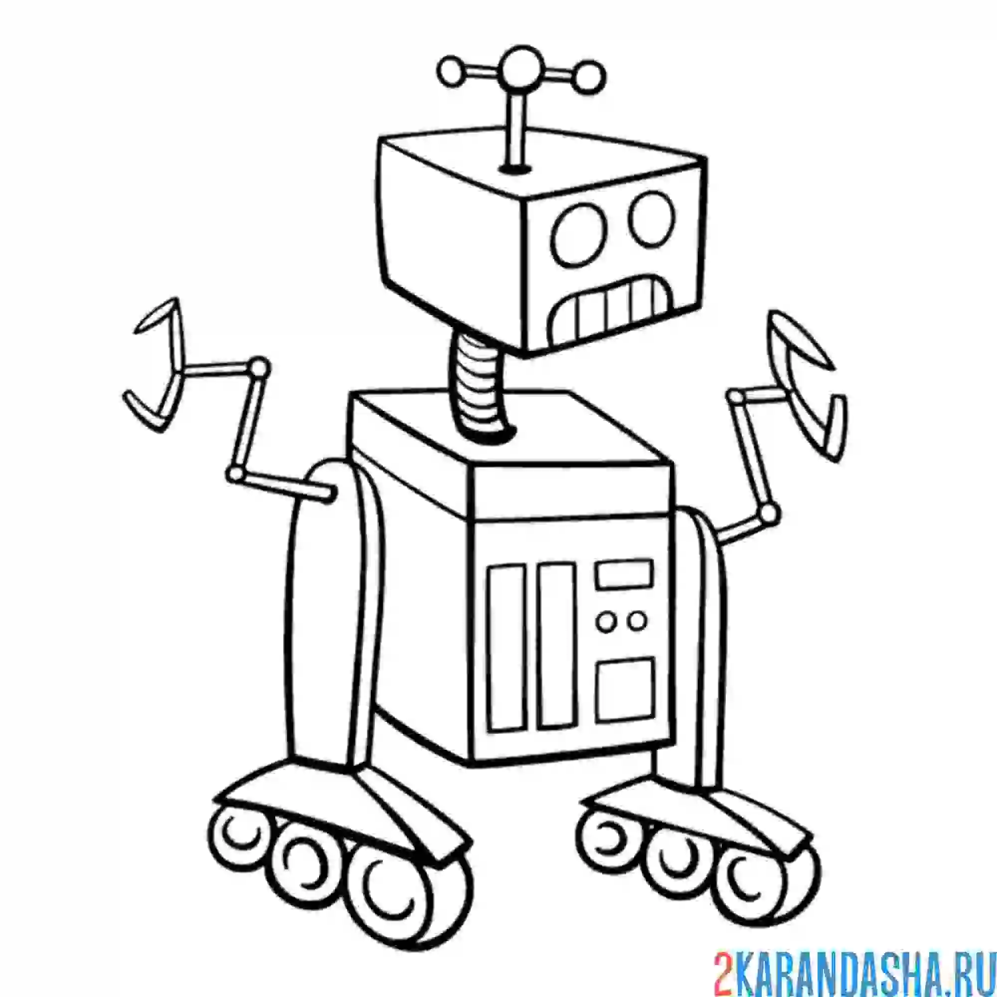 Раскраска грустный робот