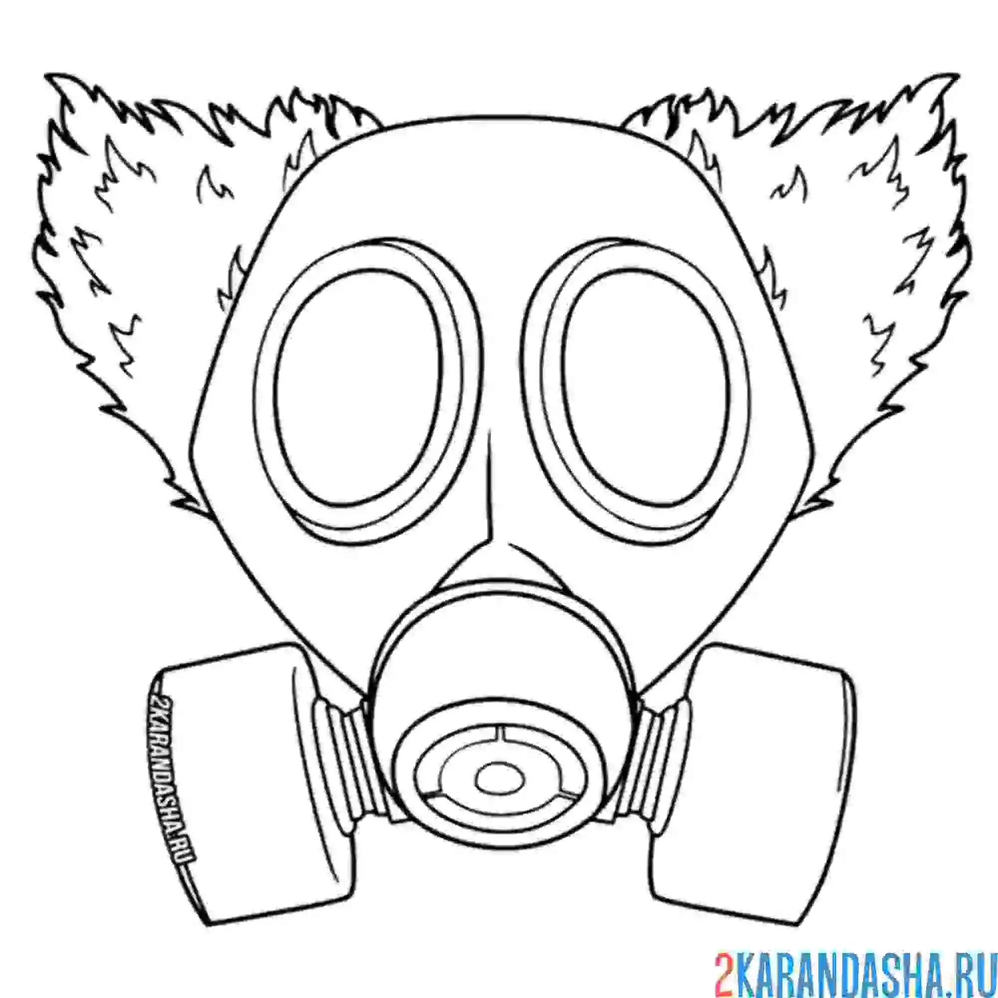 Раскраска хагги вагги в противогазе