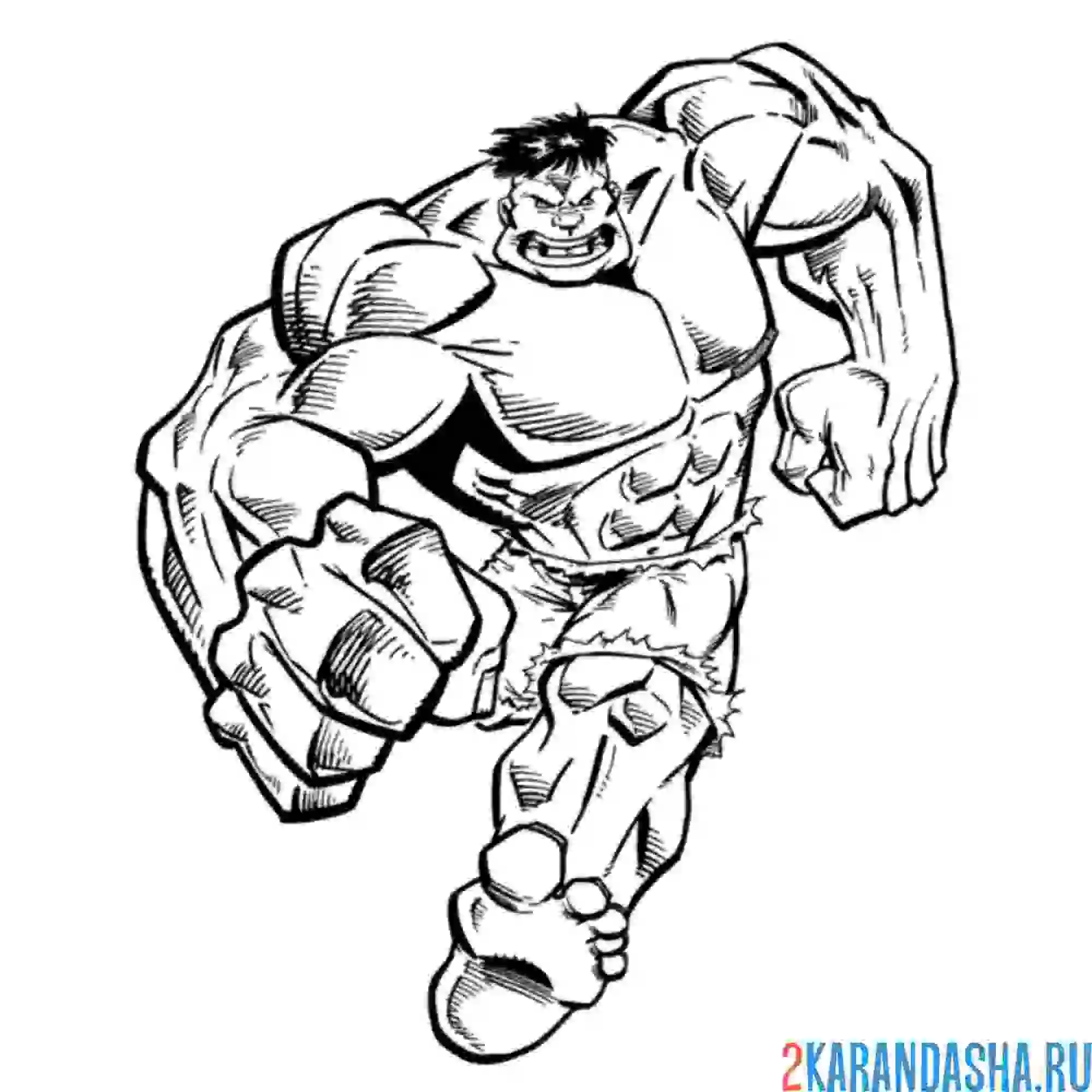 Раскраска халк кулак