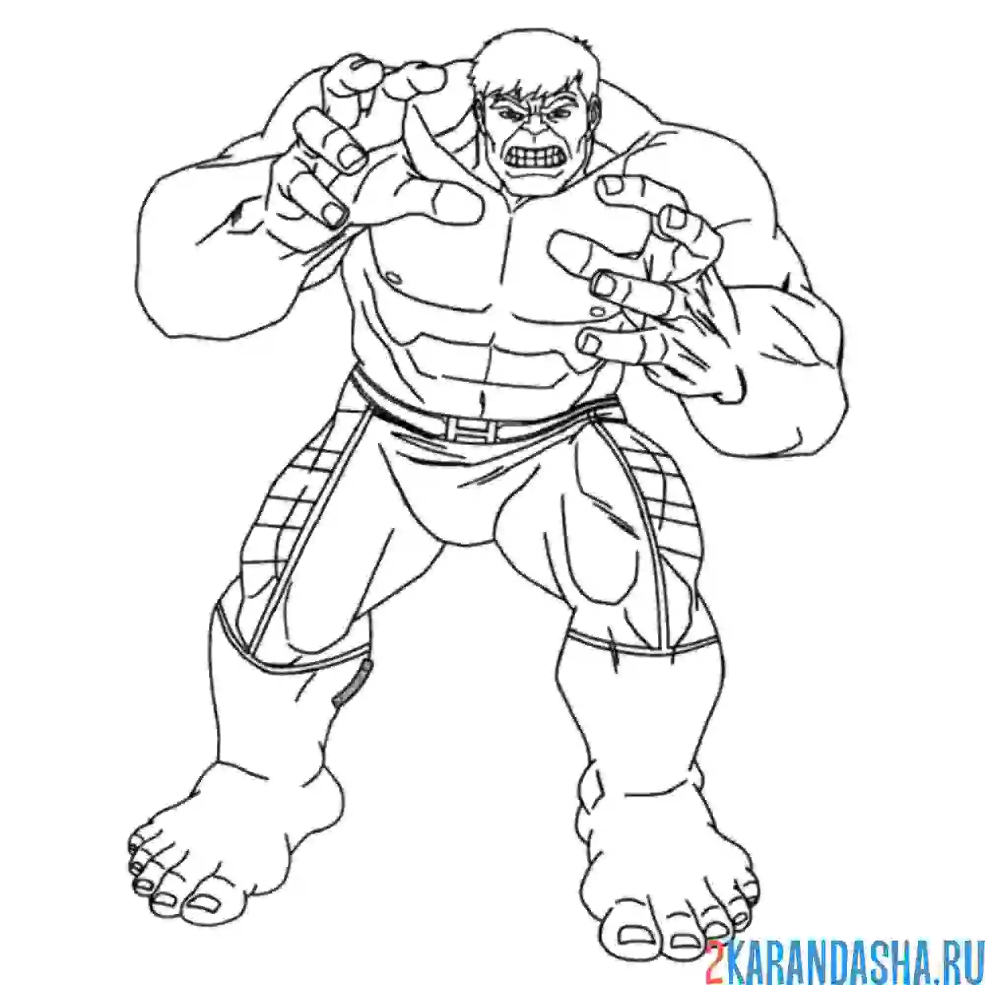 Раскраска халк разозлился