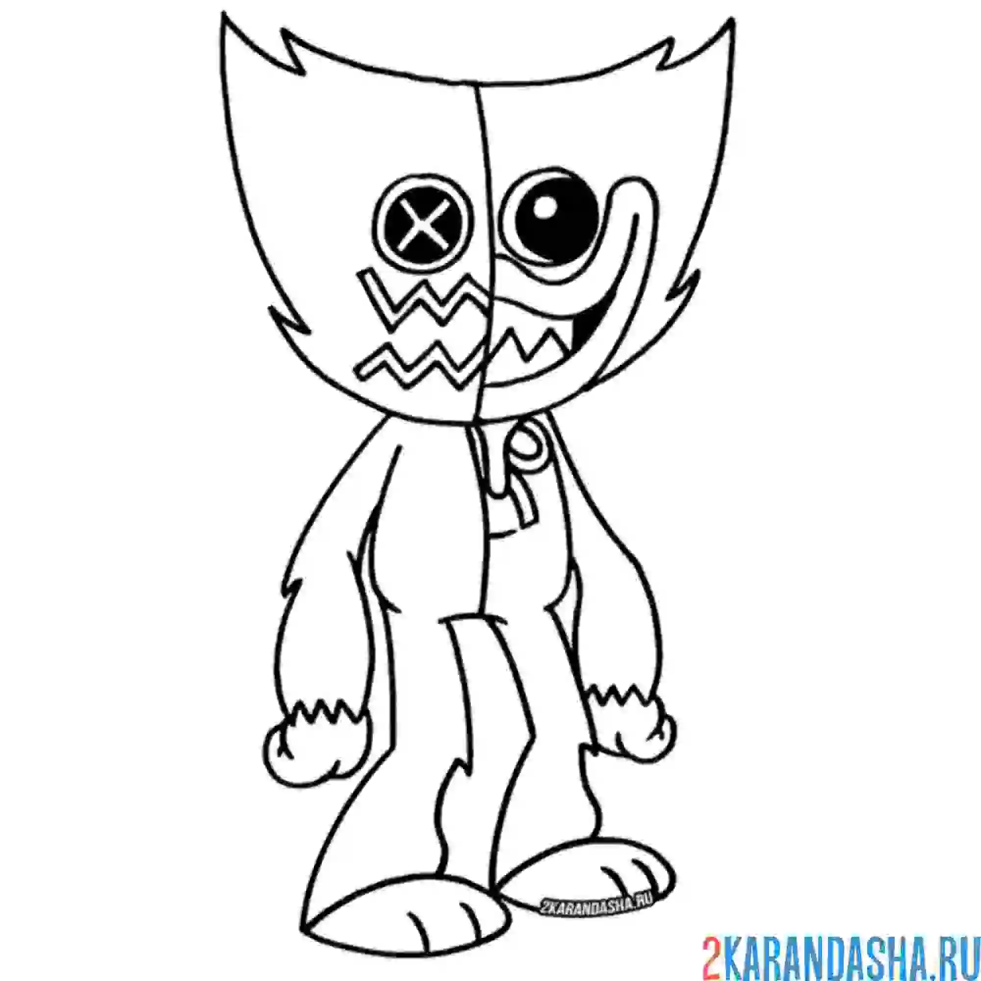 Раскраска huggy wuggy corrupted