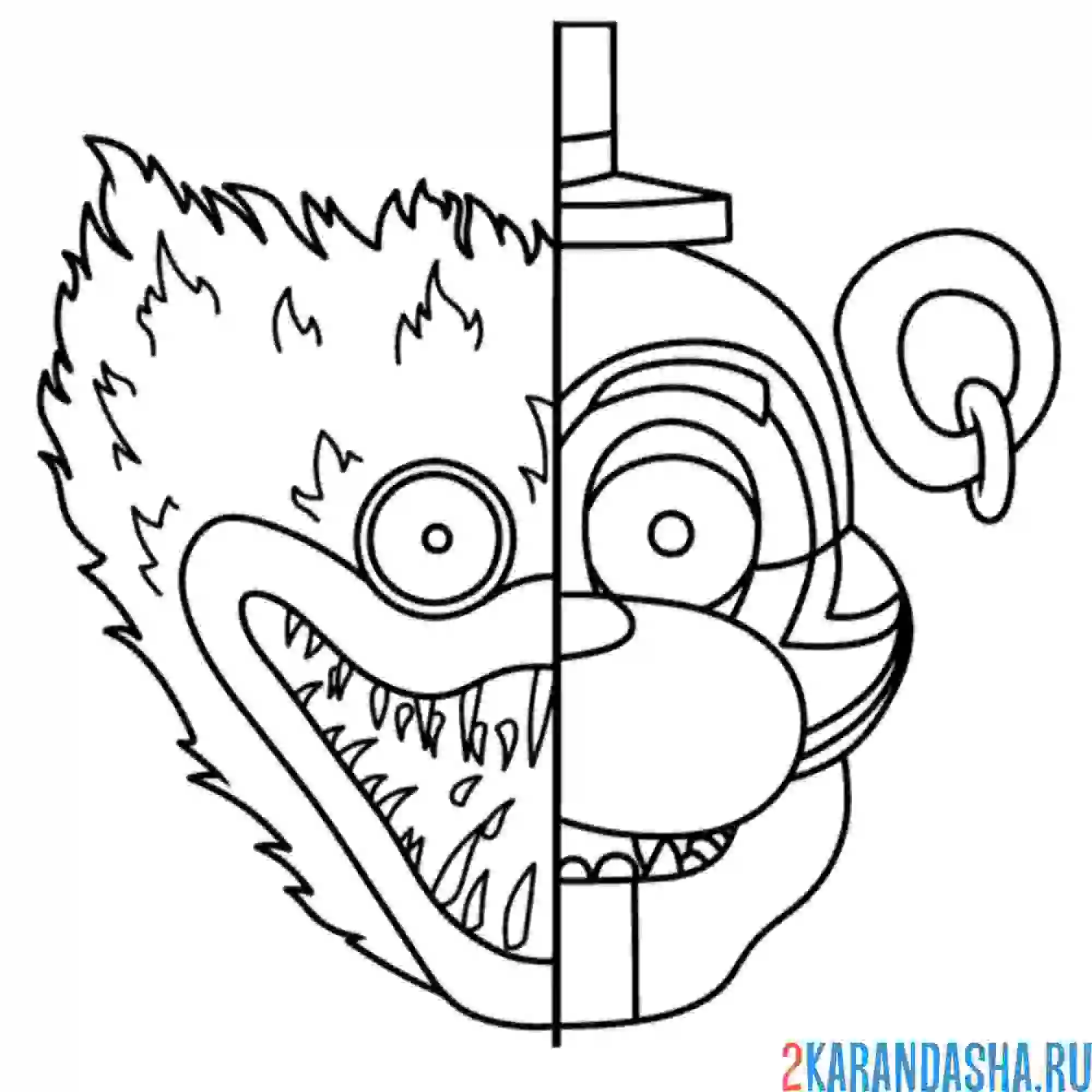 Раскраска huggy wuggy corrupted