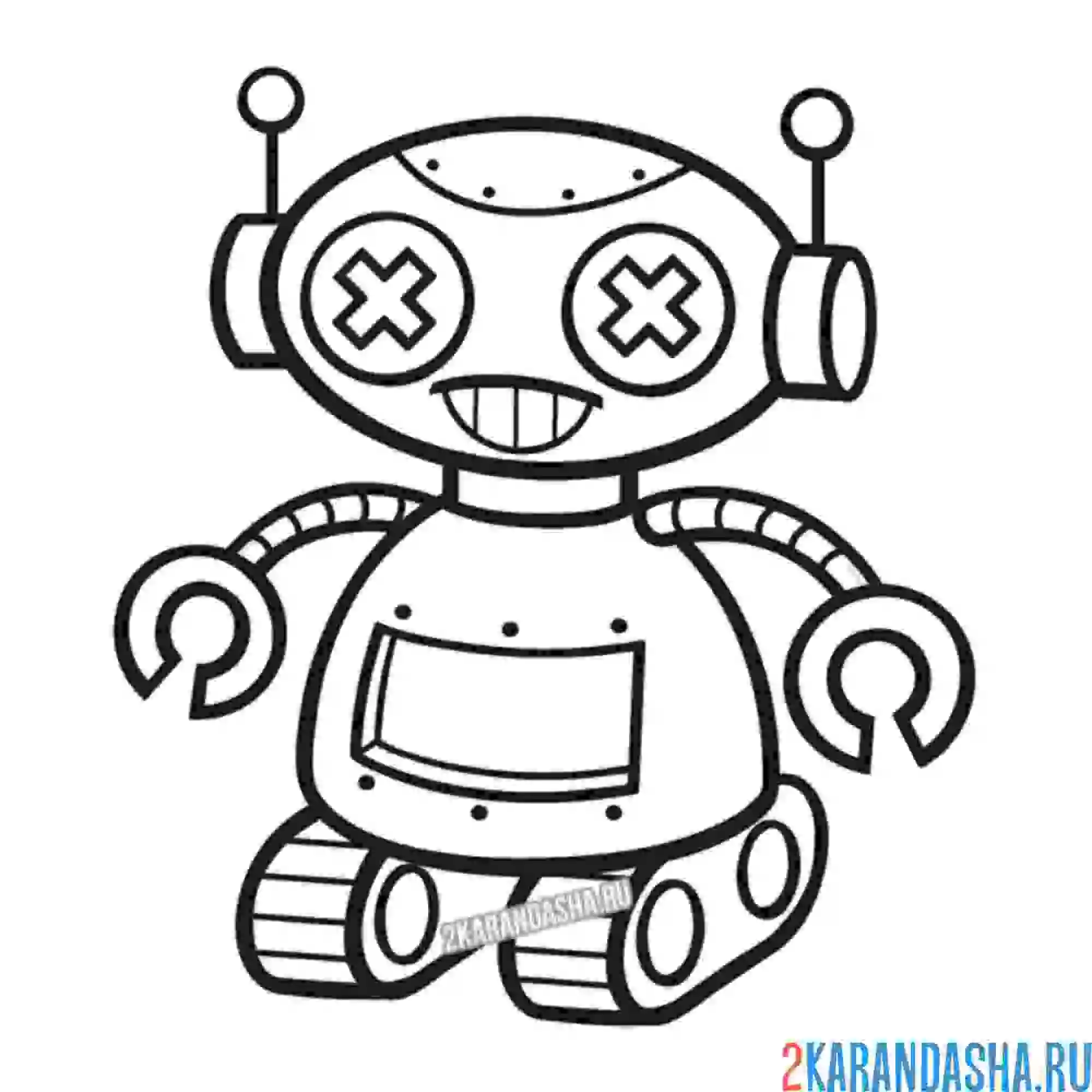 Раскраска игрушечный робот