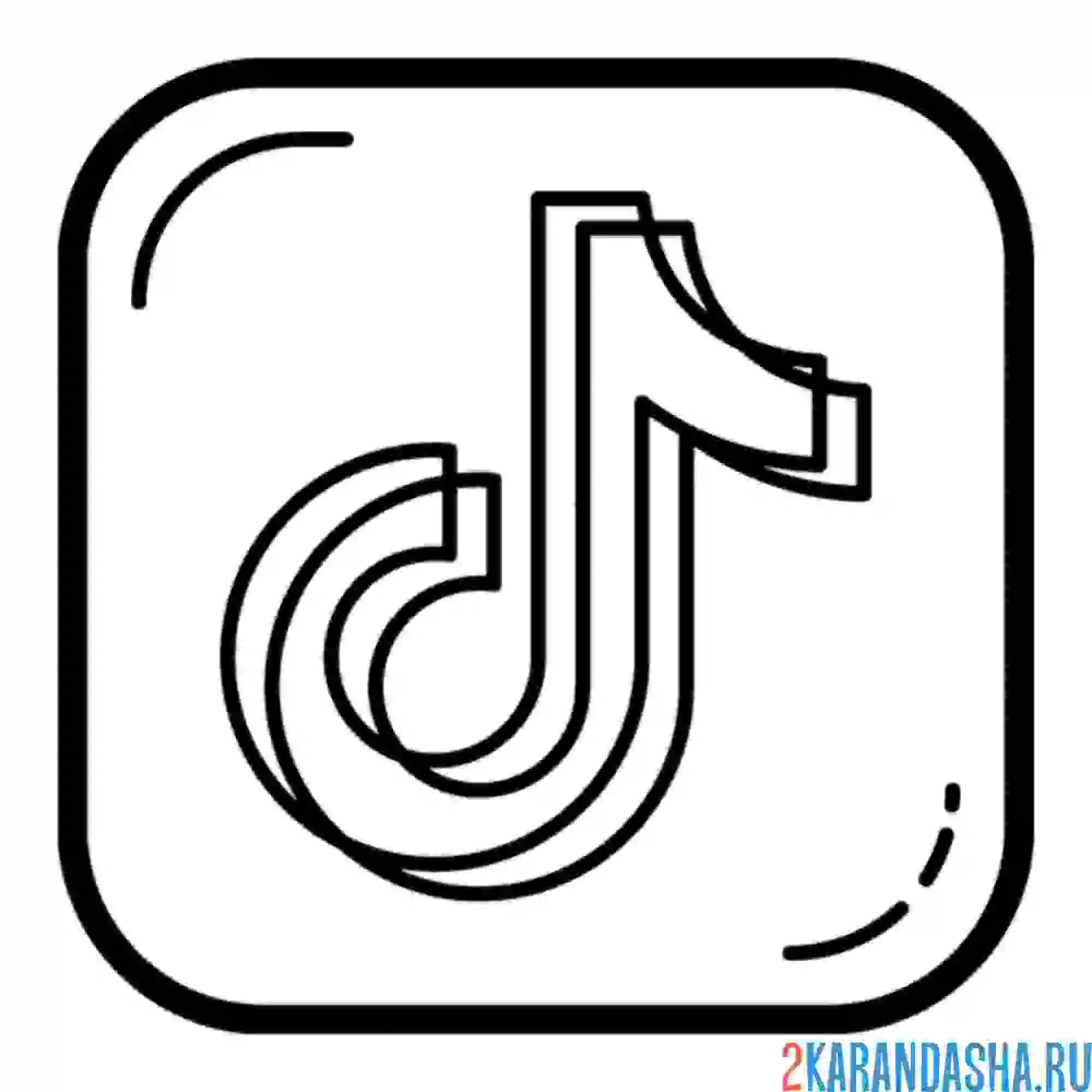 Раскраска иконка тик ток