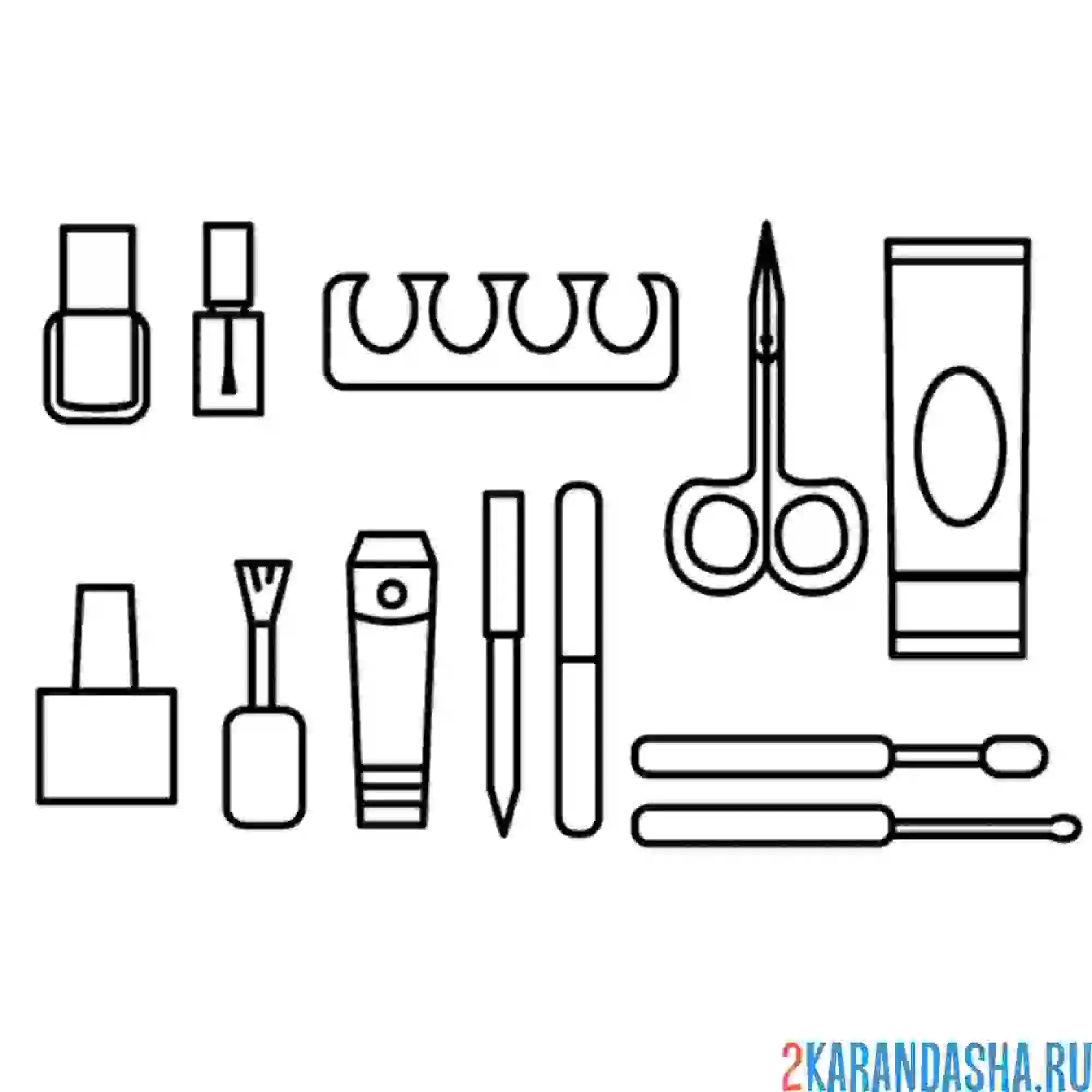 Раскраска инструменты для твоего маникюра