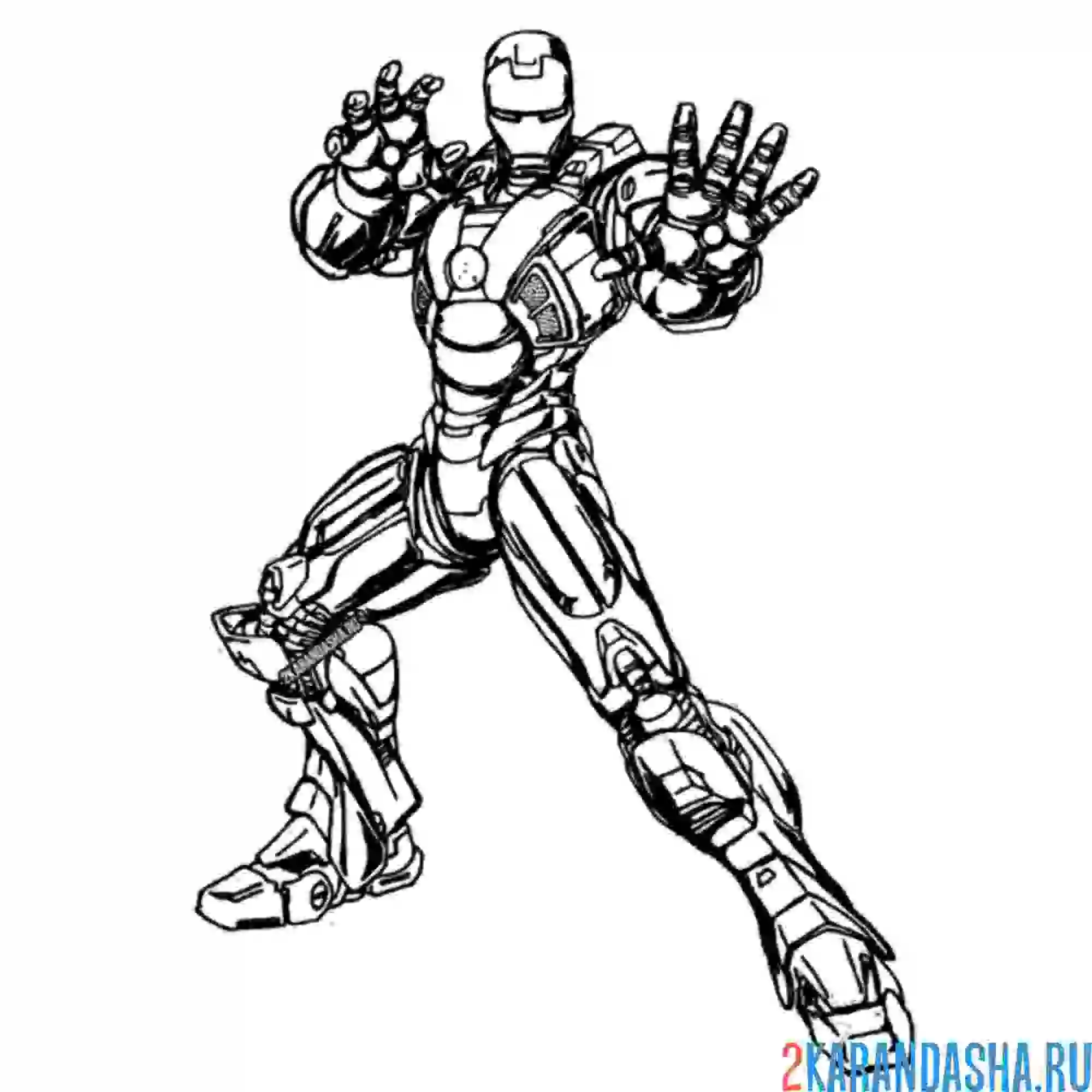 Раскраска железный человек готовится