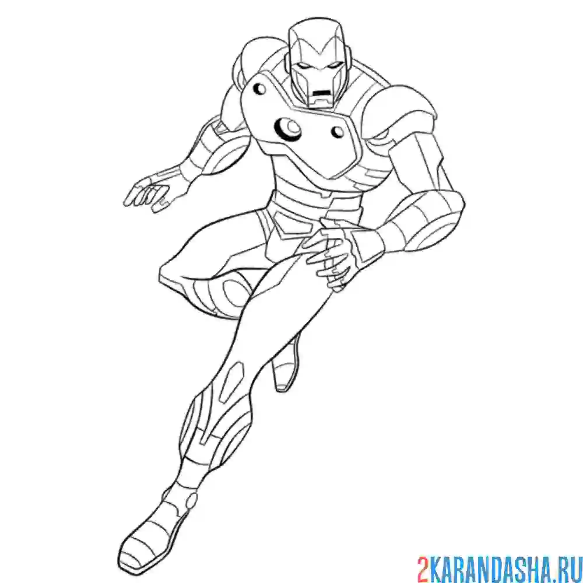Раскраска железный человек на страже