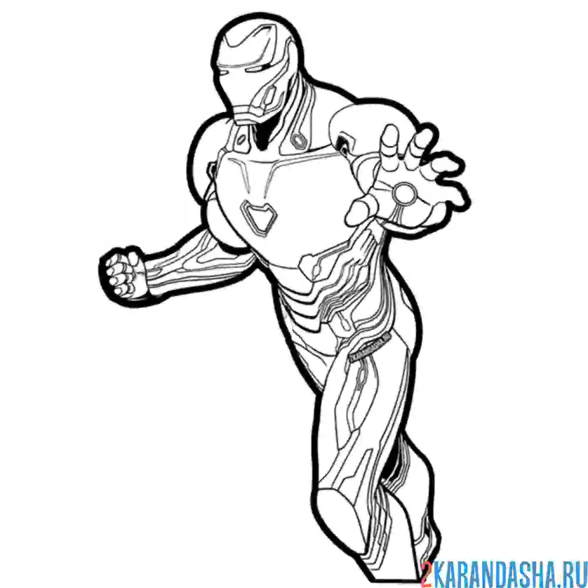 Раскраска железный человек сильный супергерой