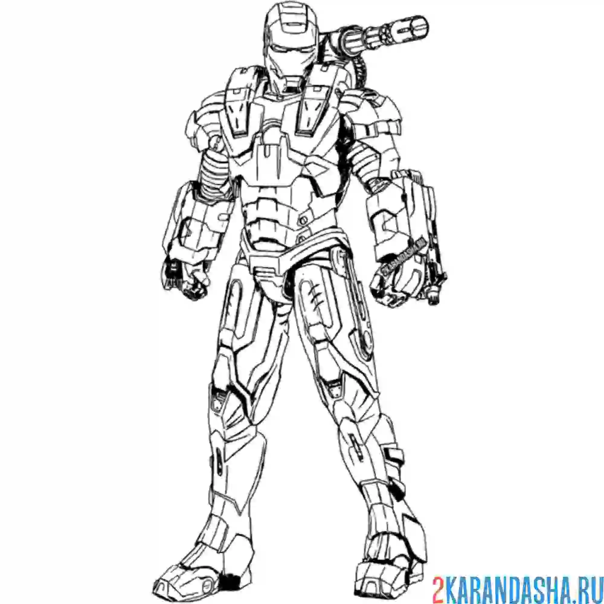 Раскраска железный человек в новом костюме