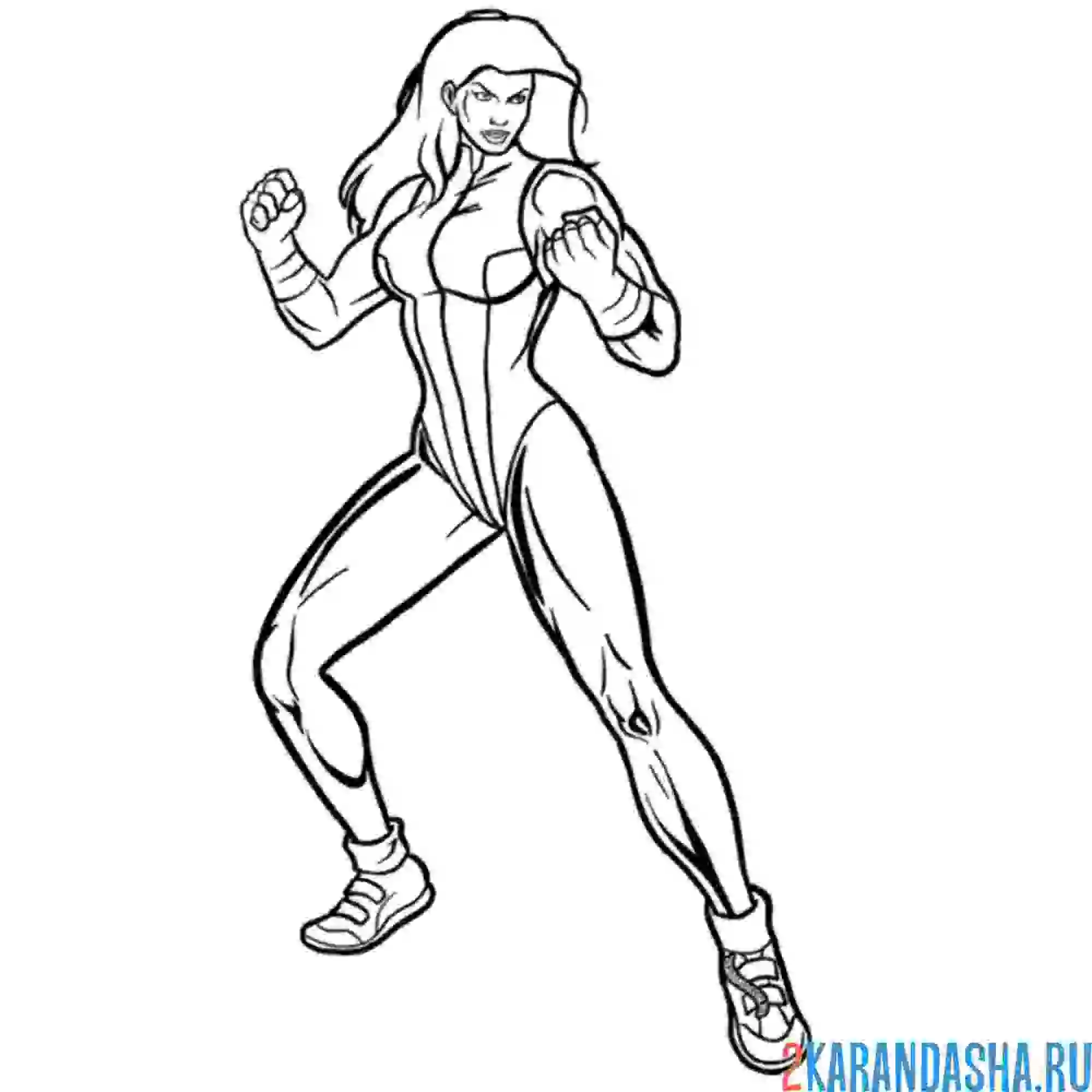 Раскраска женщина-халк