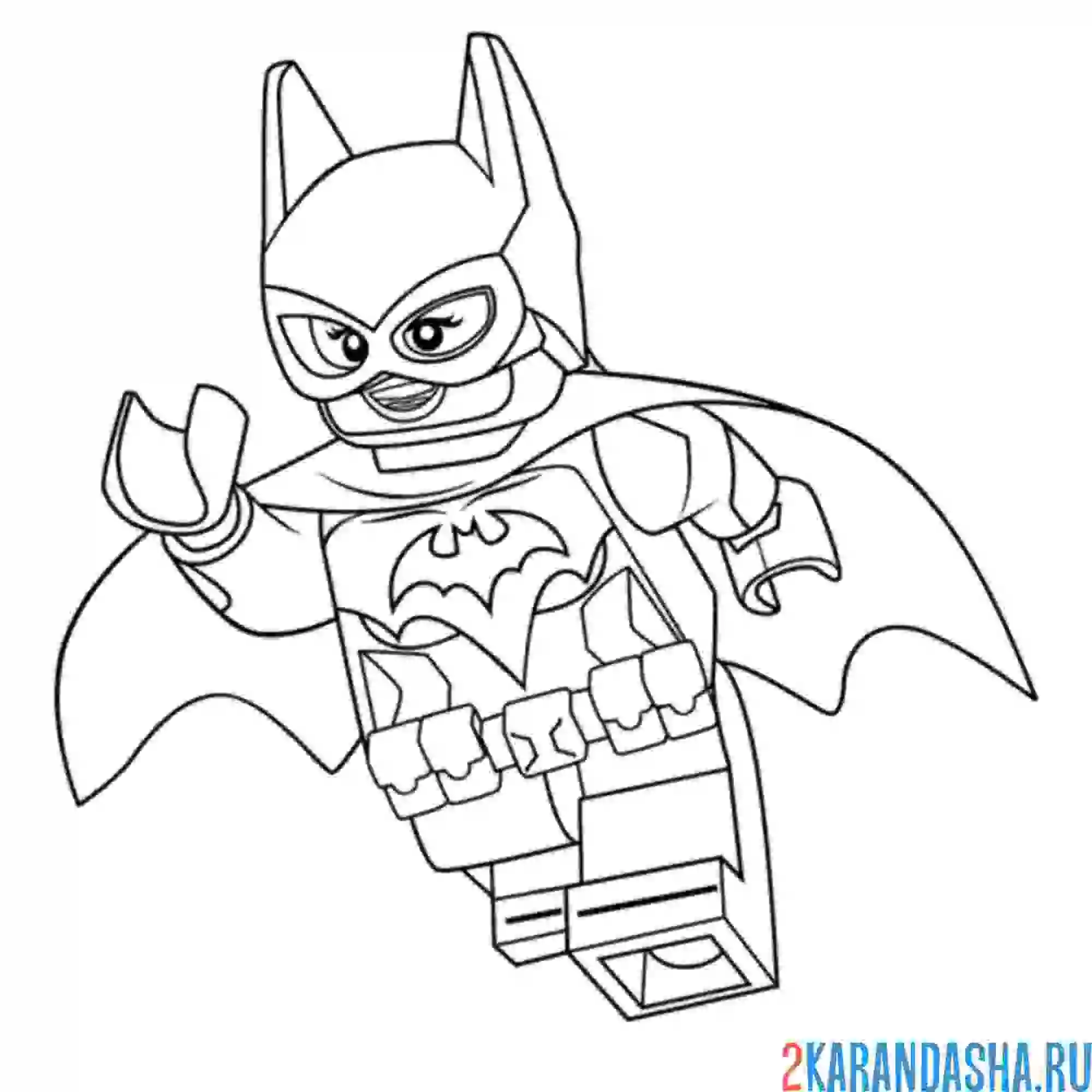 Раскраска женщина-кошка лего