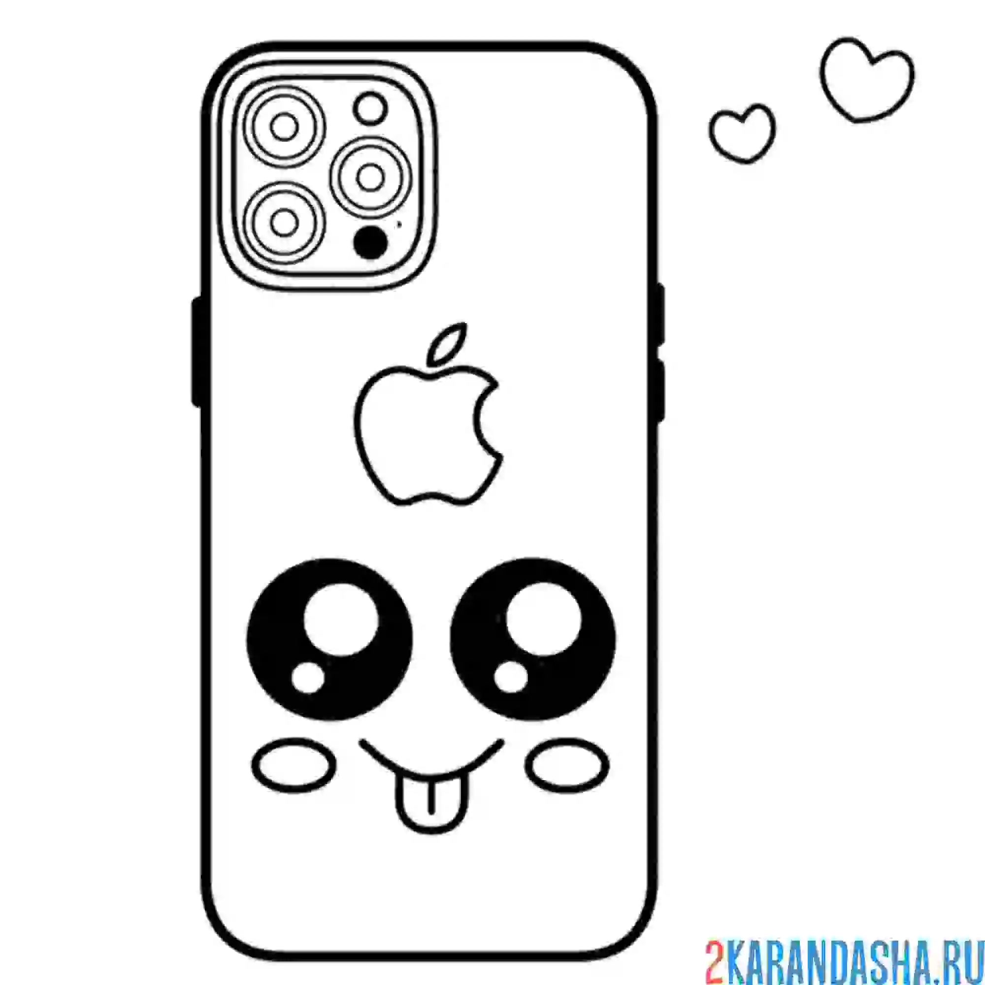 Раскраска кавай айфон