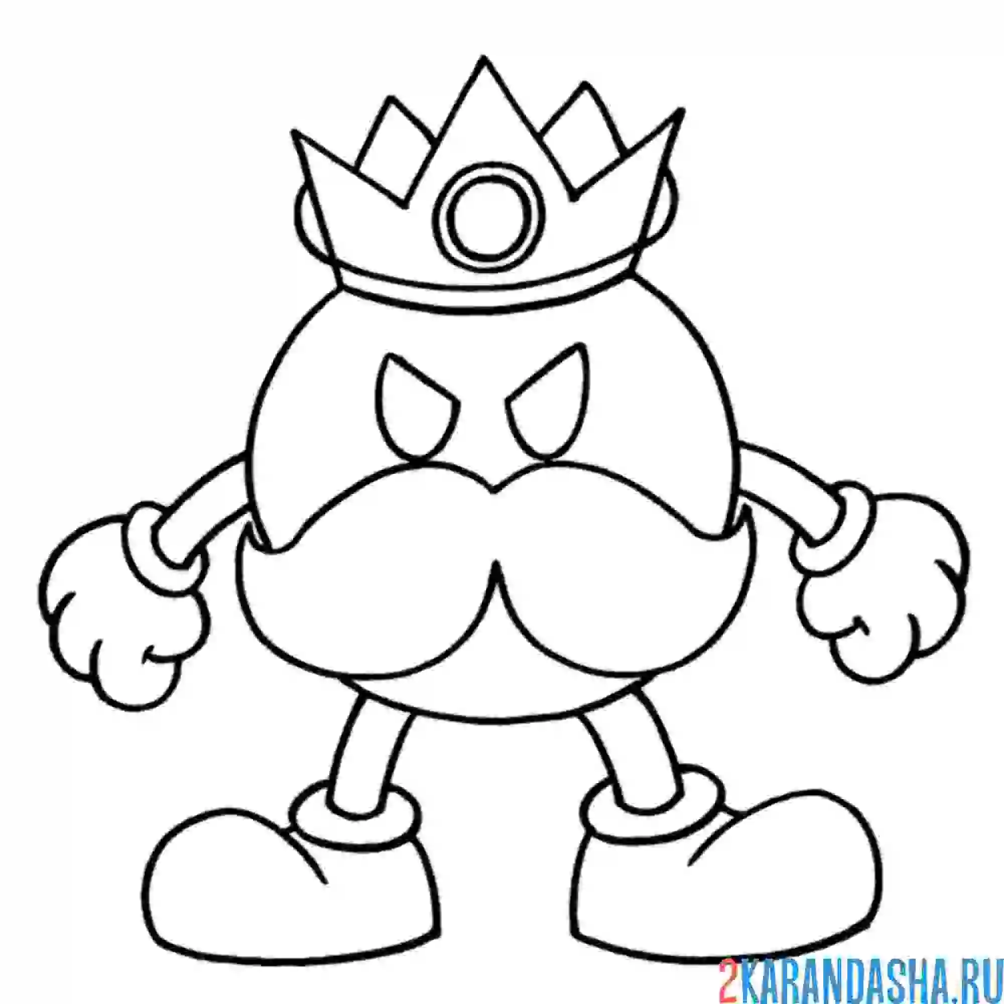 Раскраска king bob omb марио супер-марио