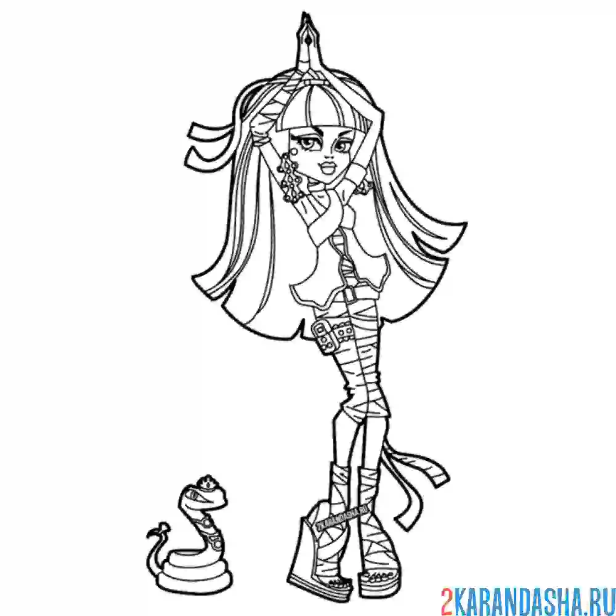 Раскраска монстр хай клео де нил красотка