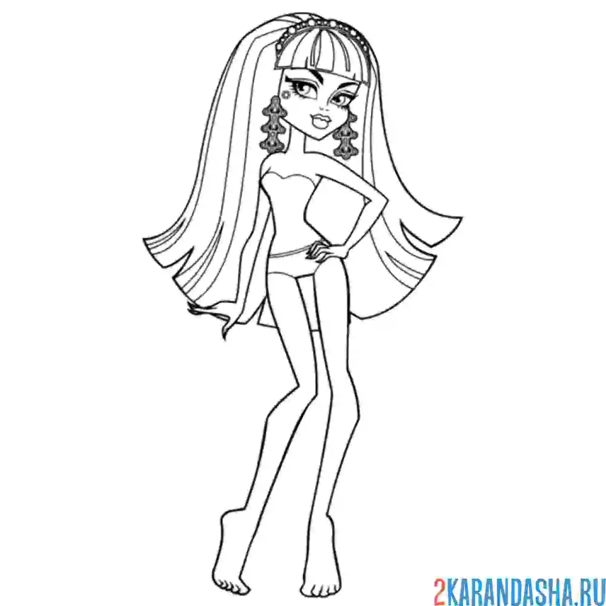 Раскраска монстр хай клео де нил в купальнике