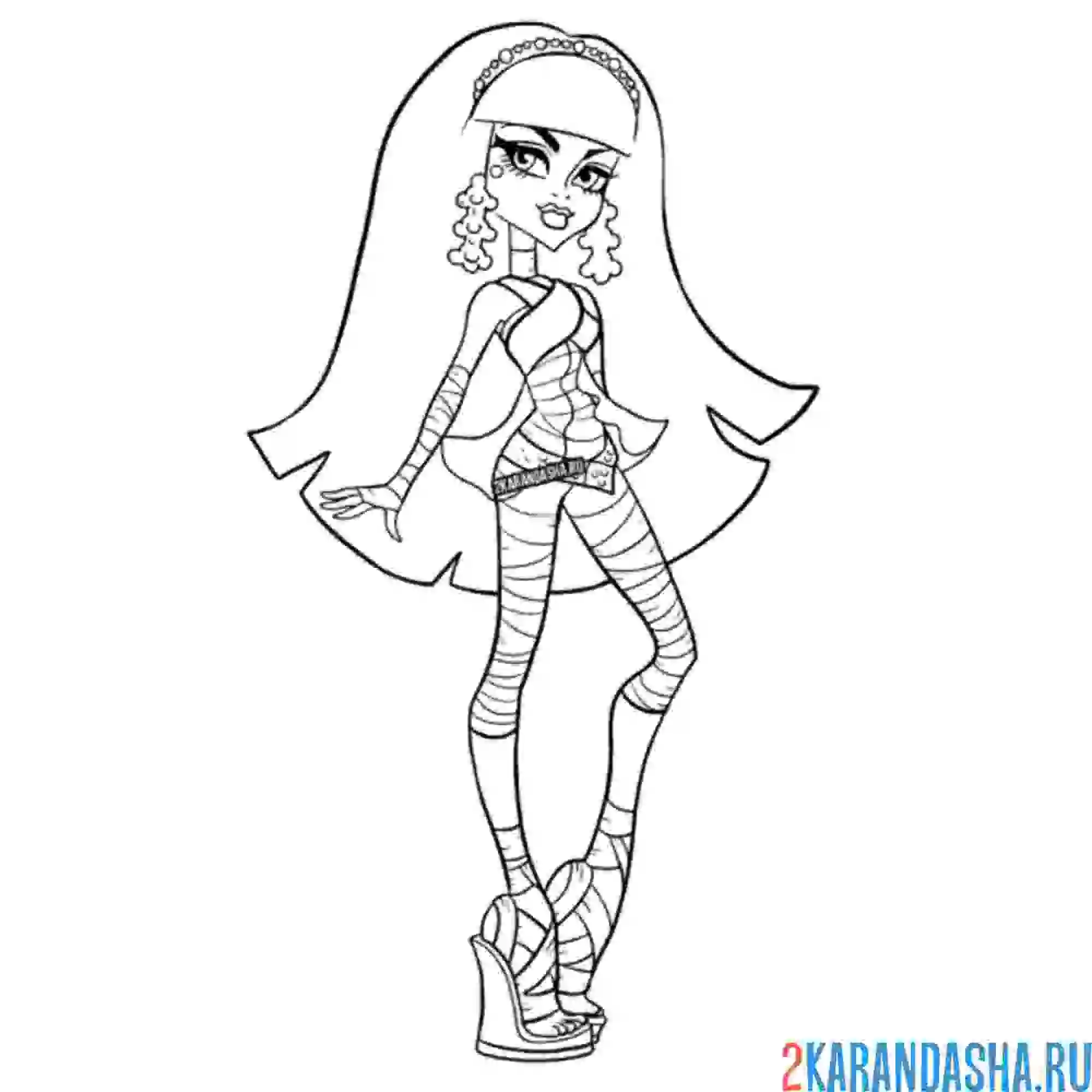 Раскраска монстр хай клео де нил в полный рост