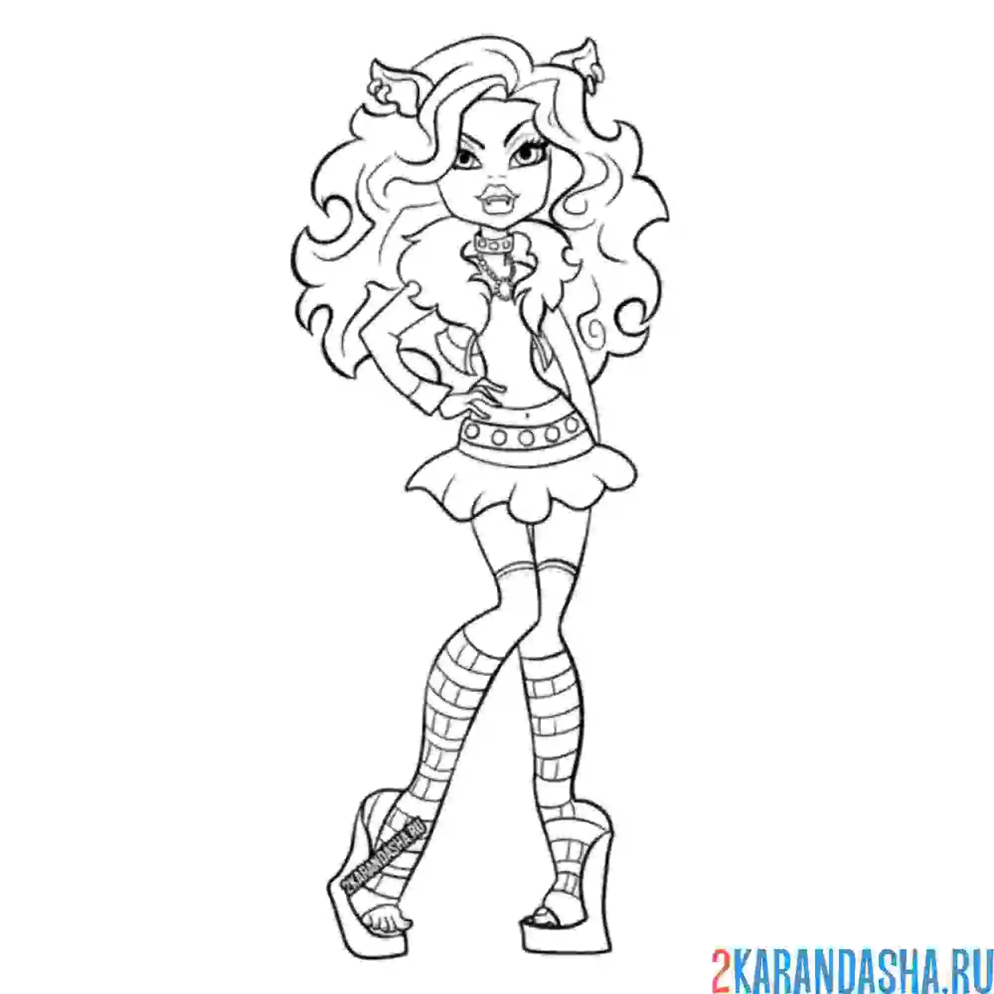 Раскраска монстр хай клодин вульф дочь обортня