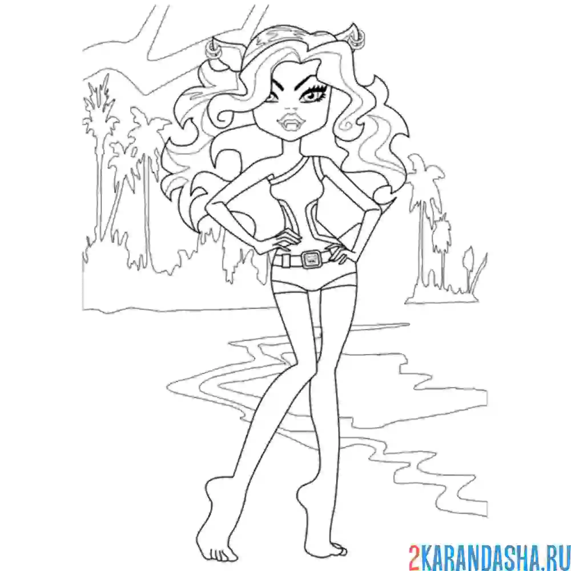Раскраска клодин вульф гуляет монстр хай