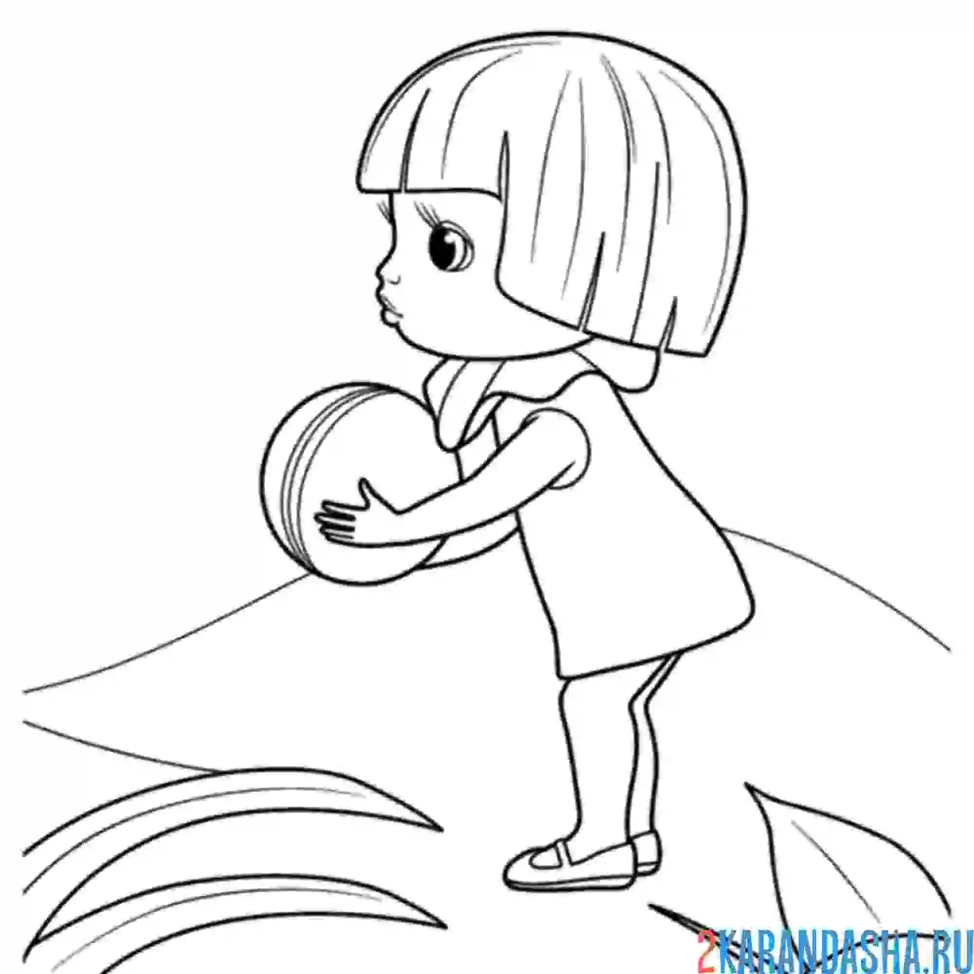 Раскраска кнопочка и мячик