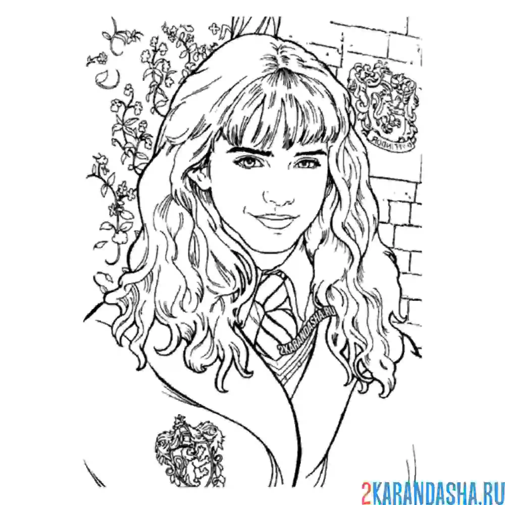 Раскраска красивая гермиона