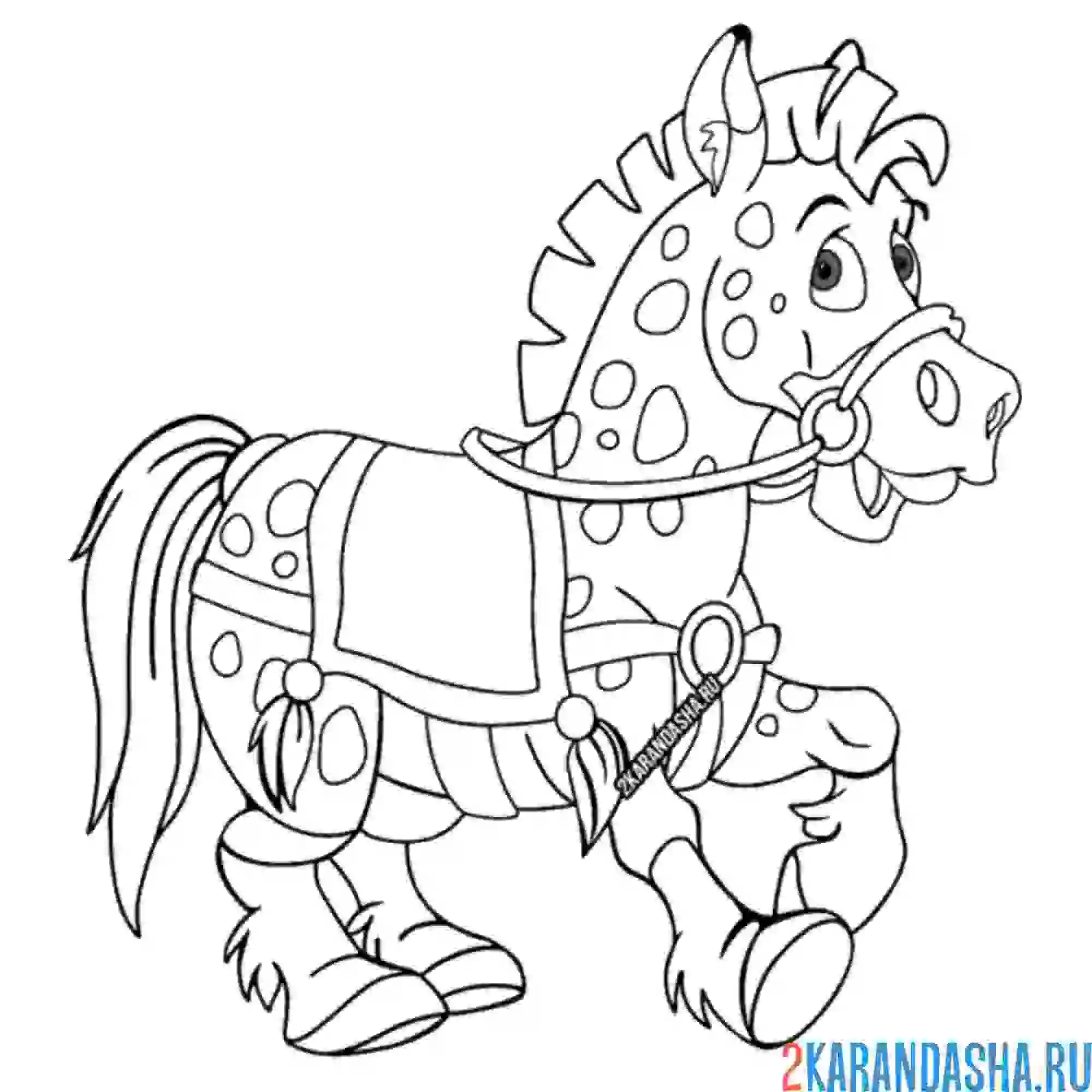 Раскраска красивая лошадь или конь