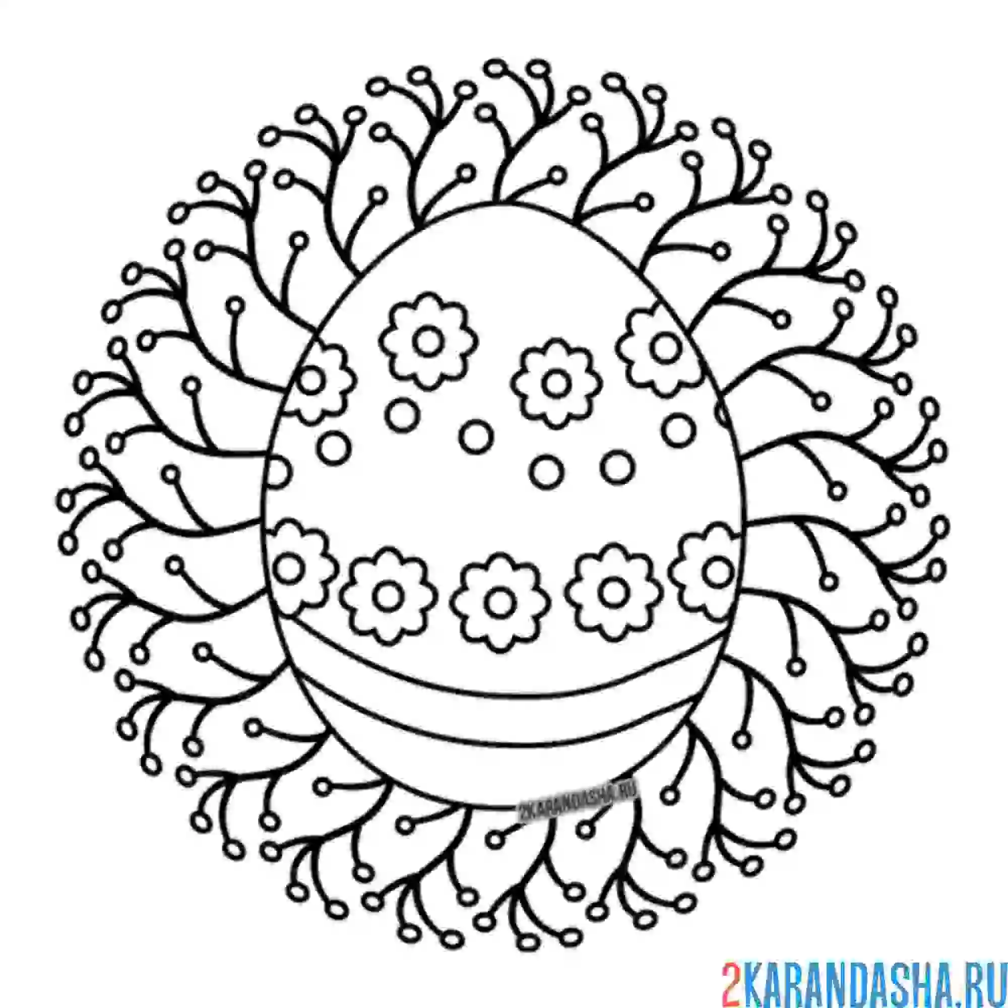 Раскраска красивое праздничное яичко