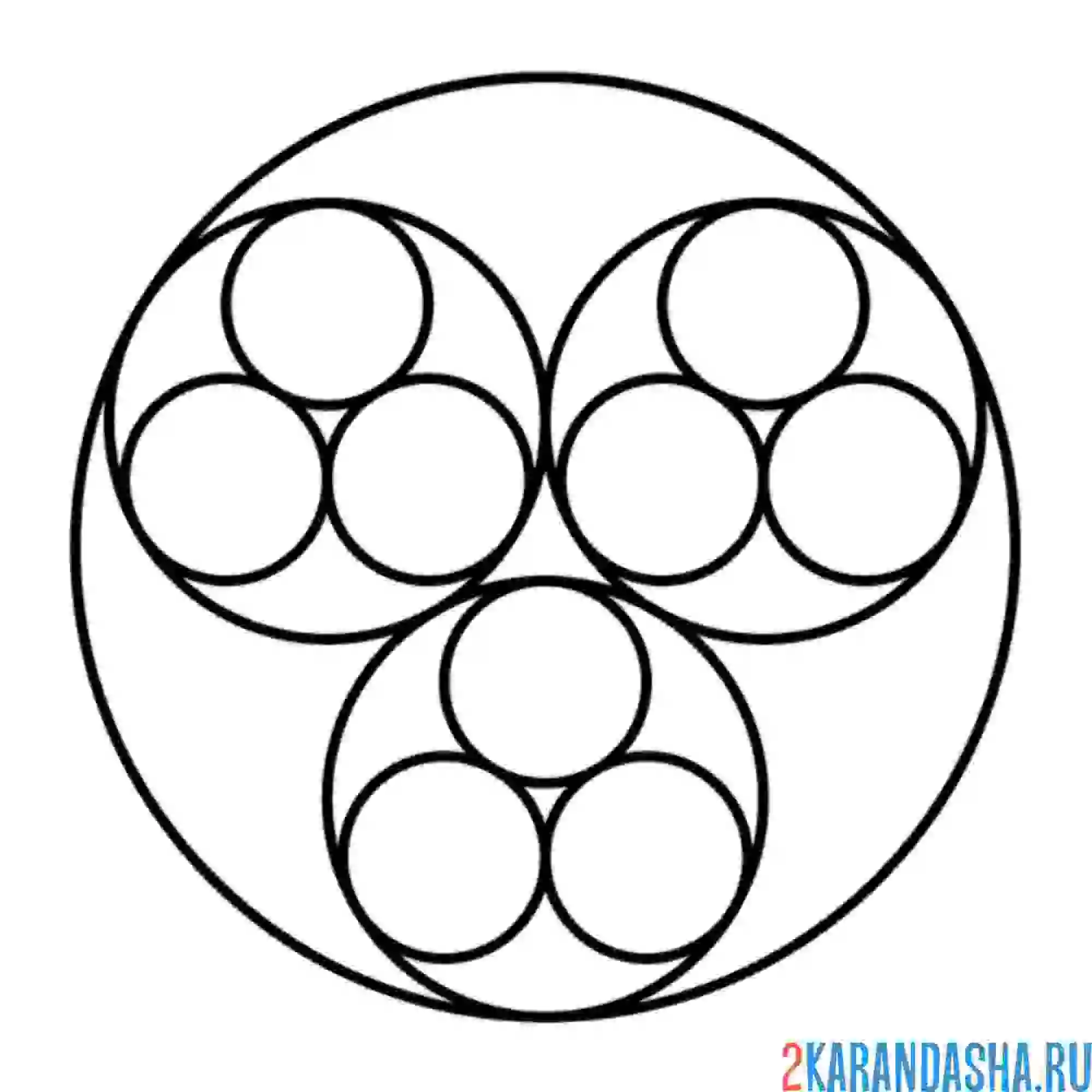 Раскраска круги в кругах