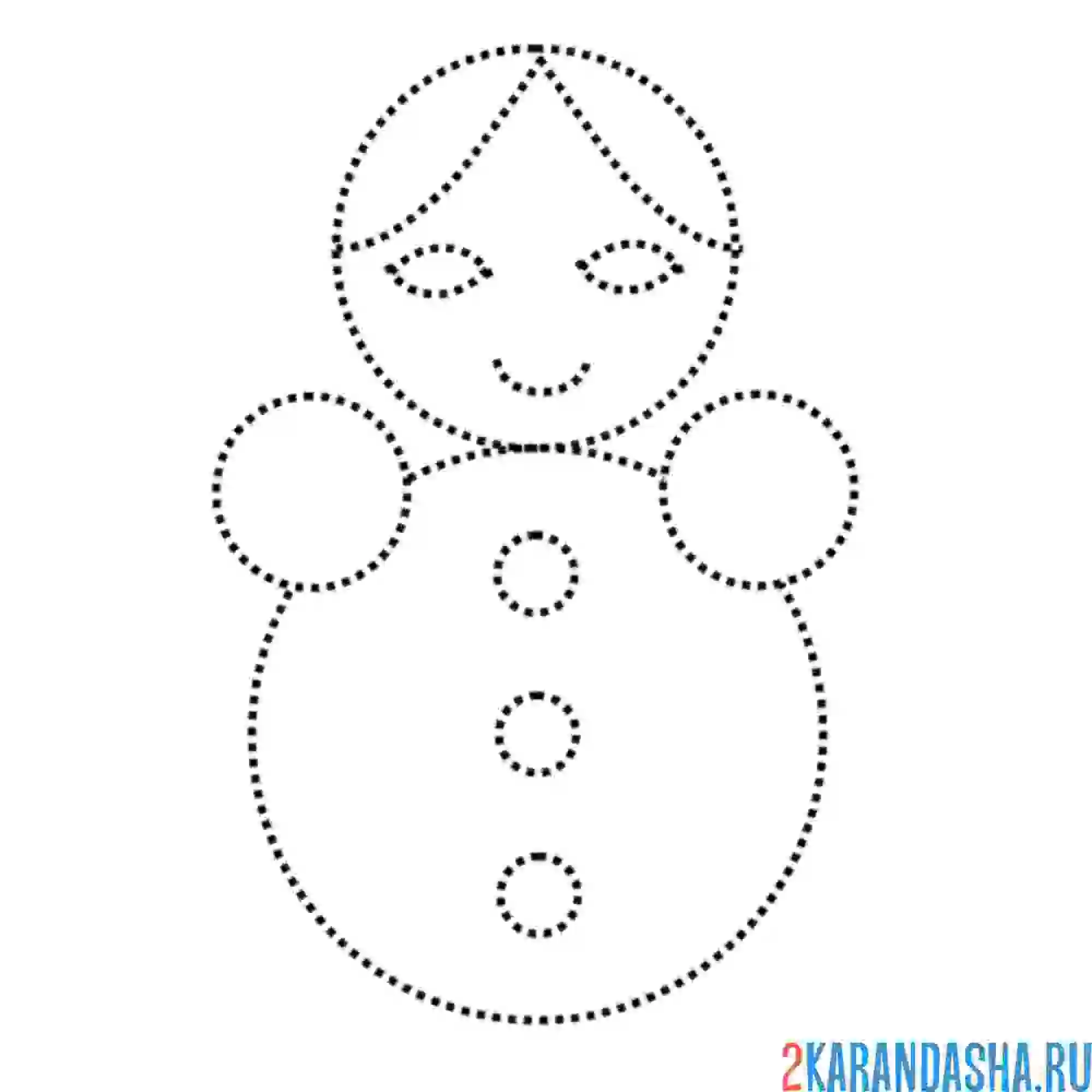 Раскраска круглая неваляшка