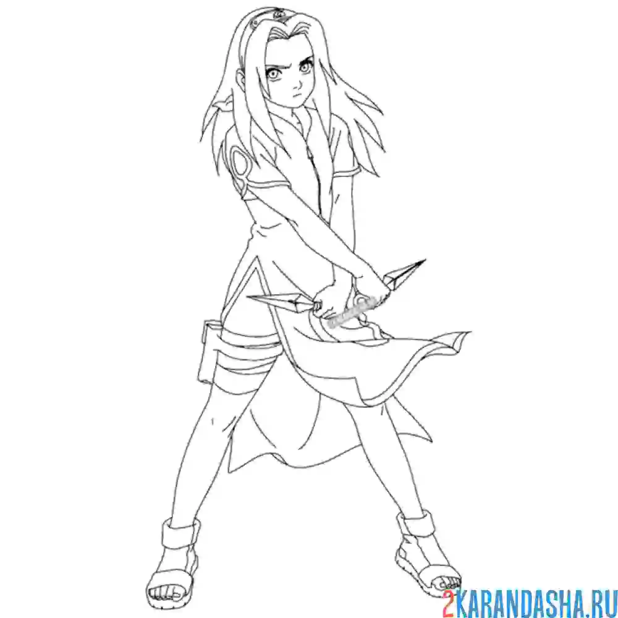 Раскраска крутая сакура