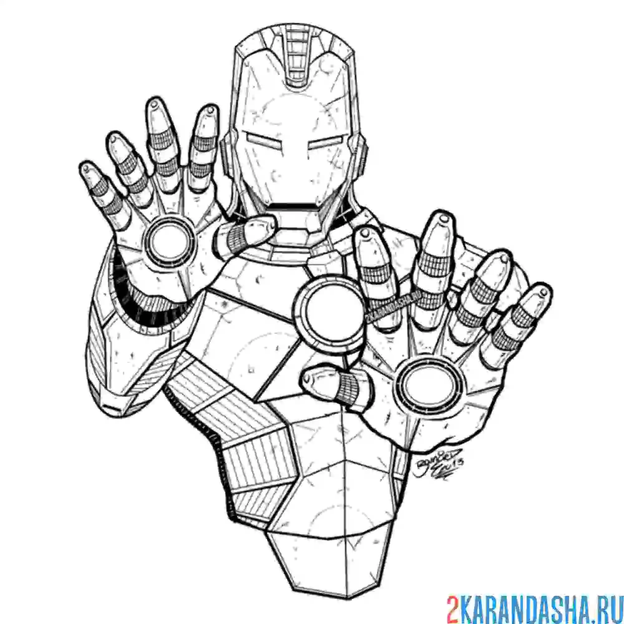Раскраска крутой железный человек