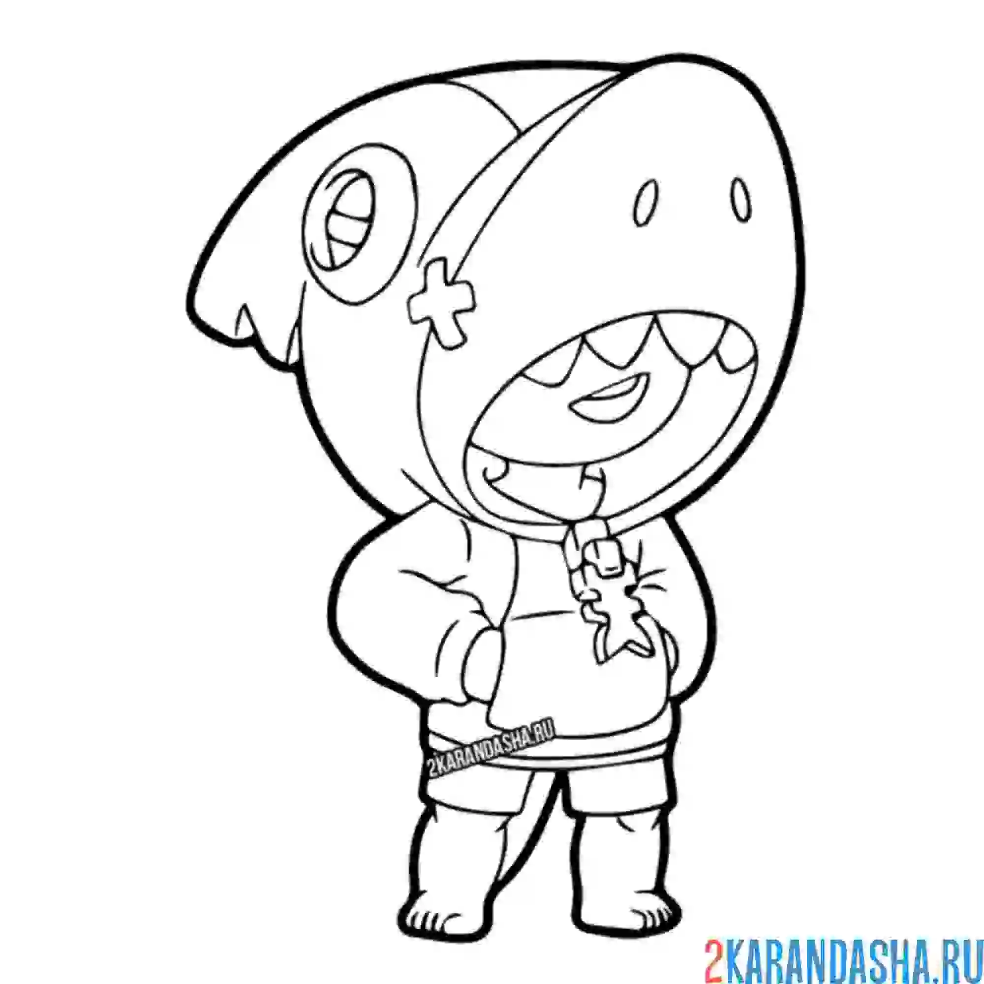 Раскраска леон акула