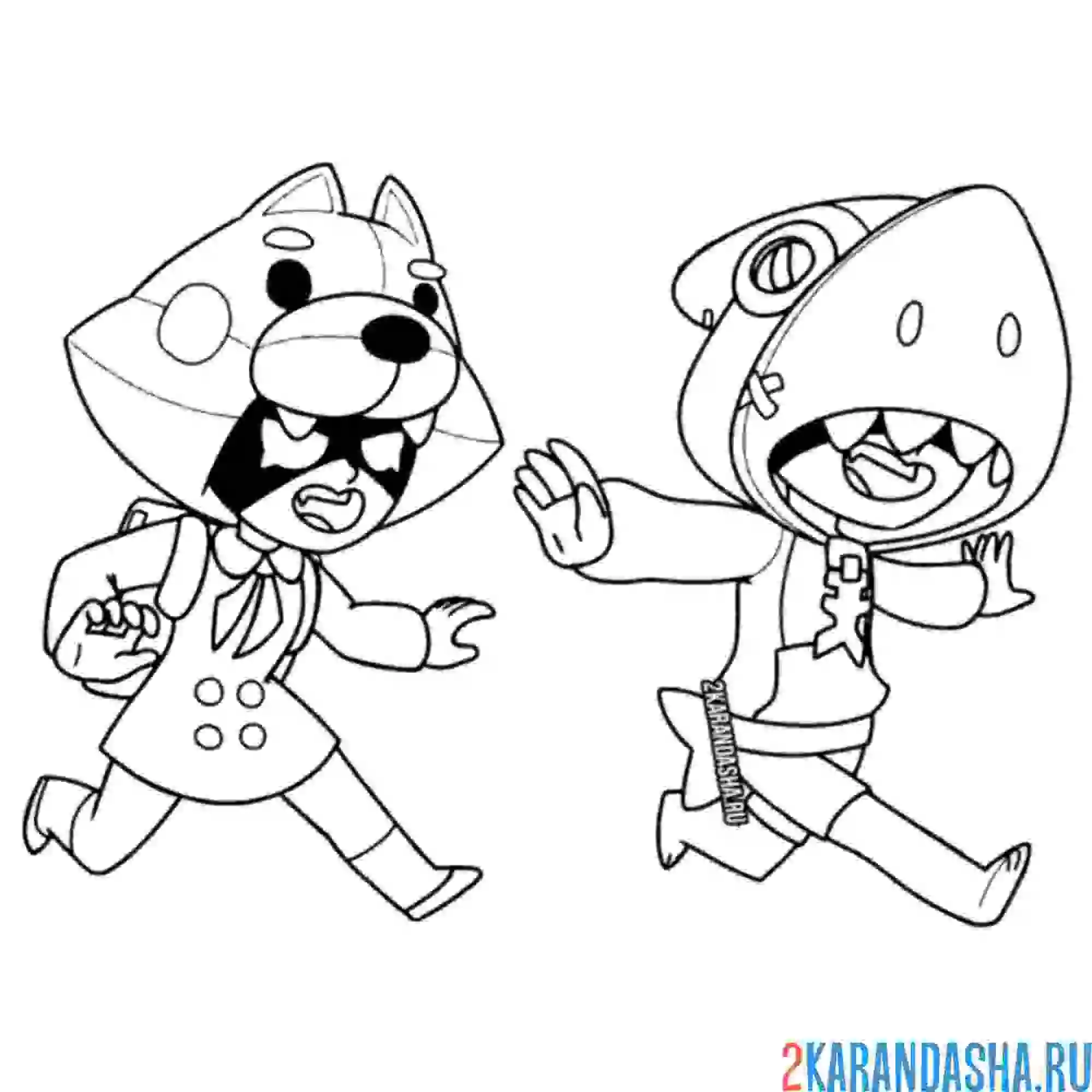 Раскраска леон и нита бегут