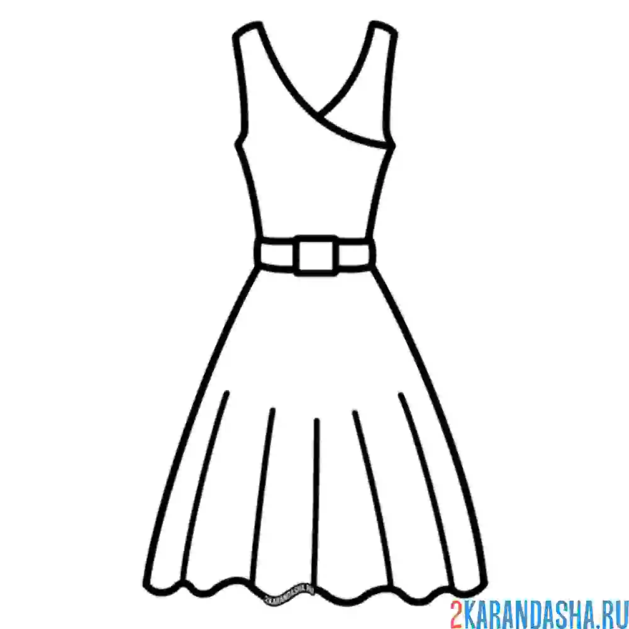 Раскраска летнее платье