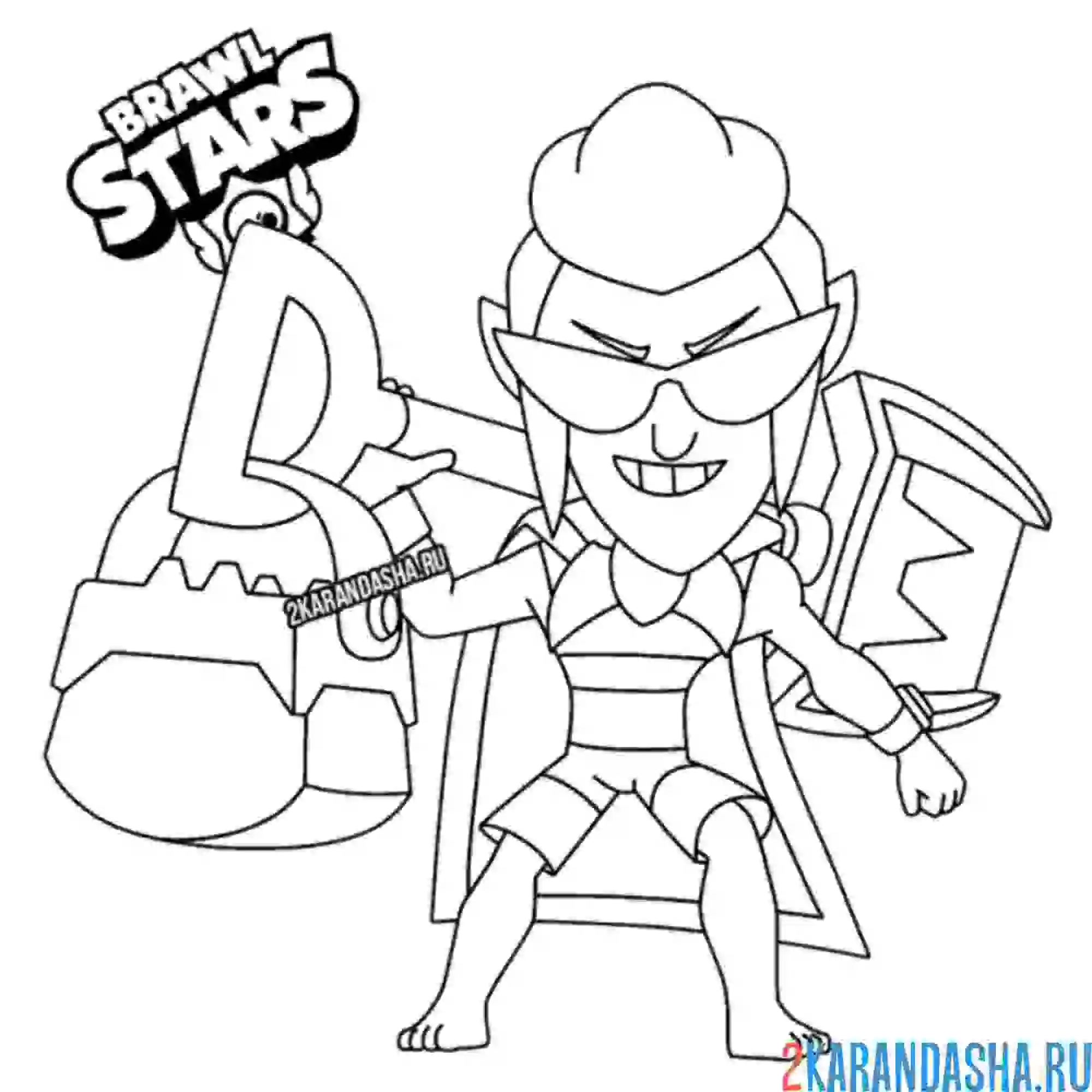 Раскраска летний пляжный мортис