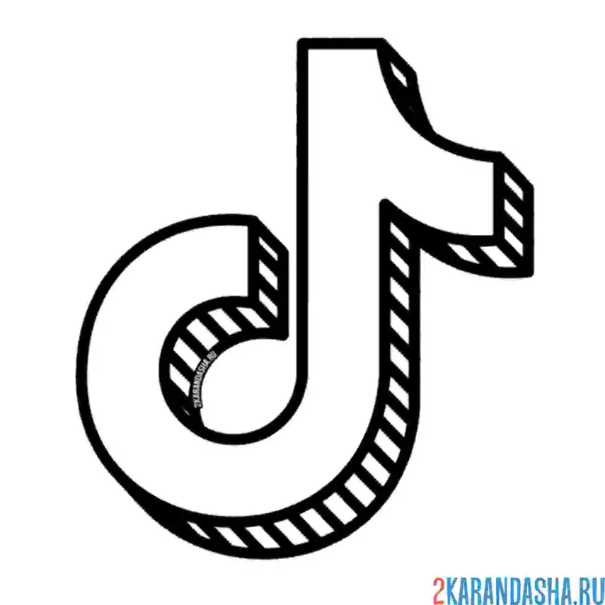 Раскраска логотип тик ток