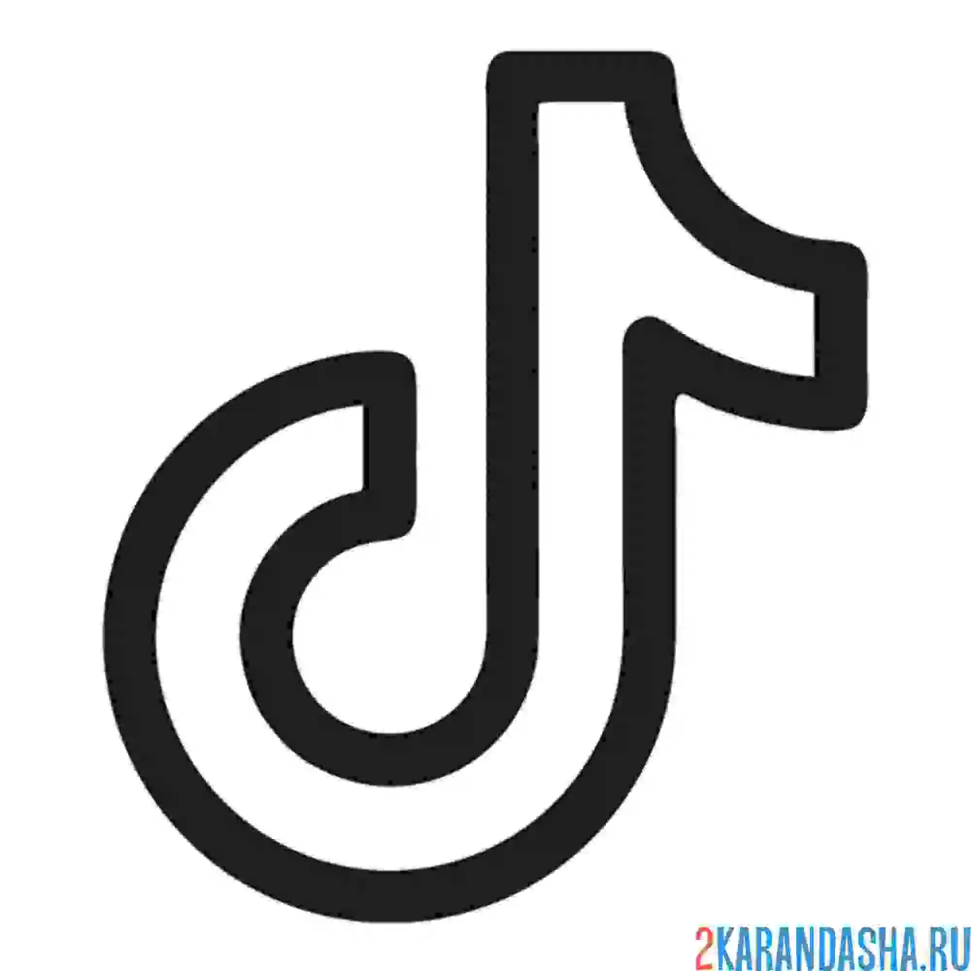 Раскраска логотип тик ток большой