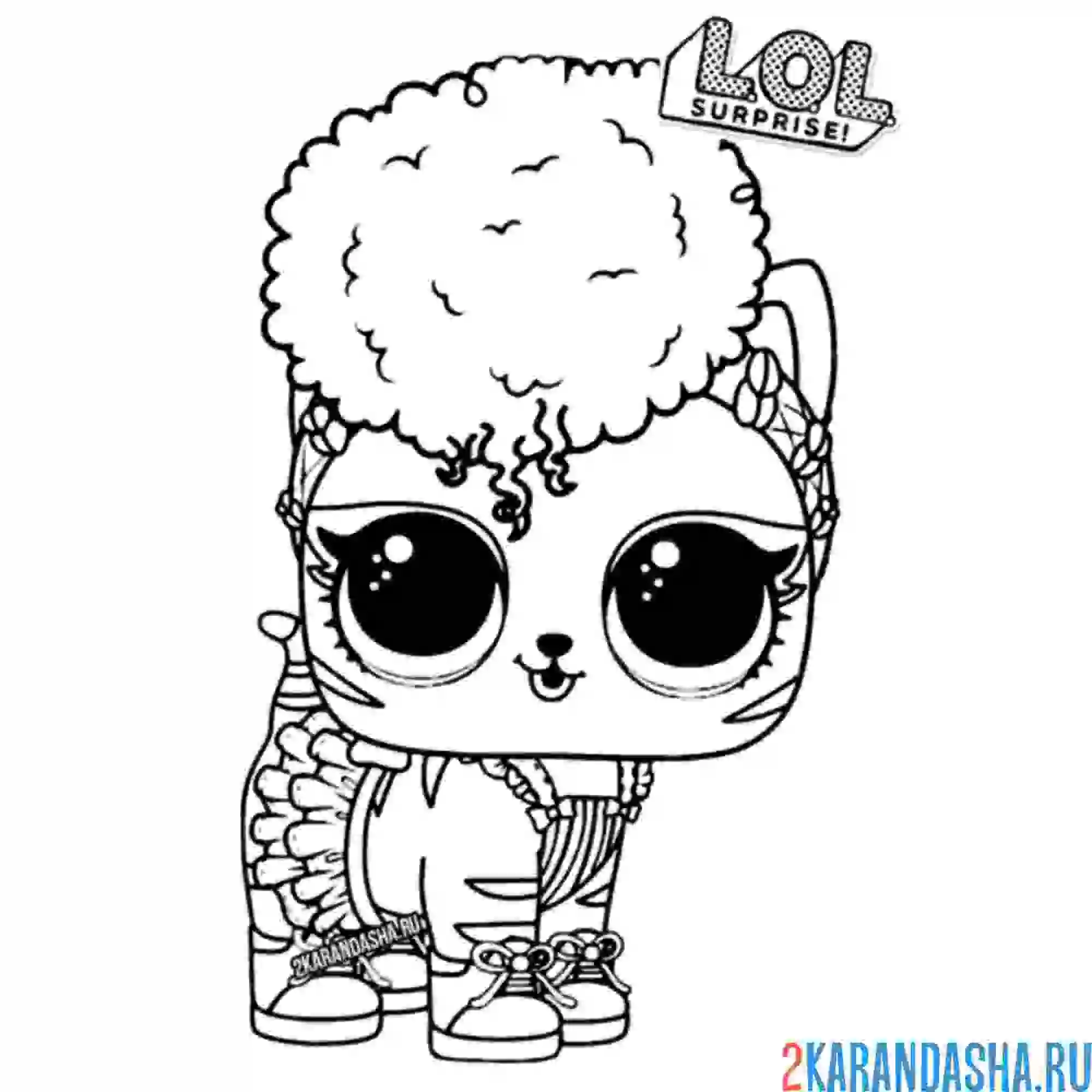 Раскраска лол питомцы котенок милашка