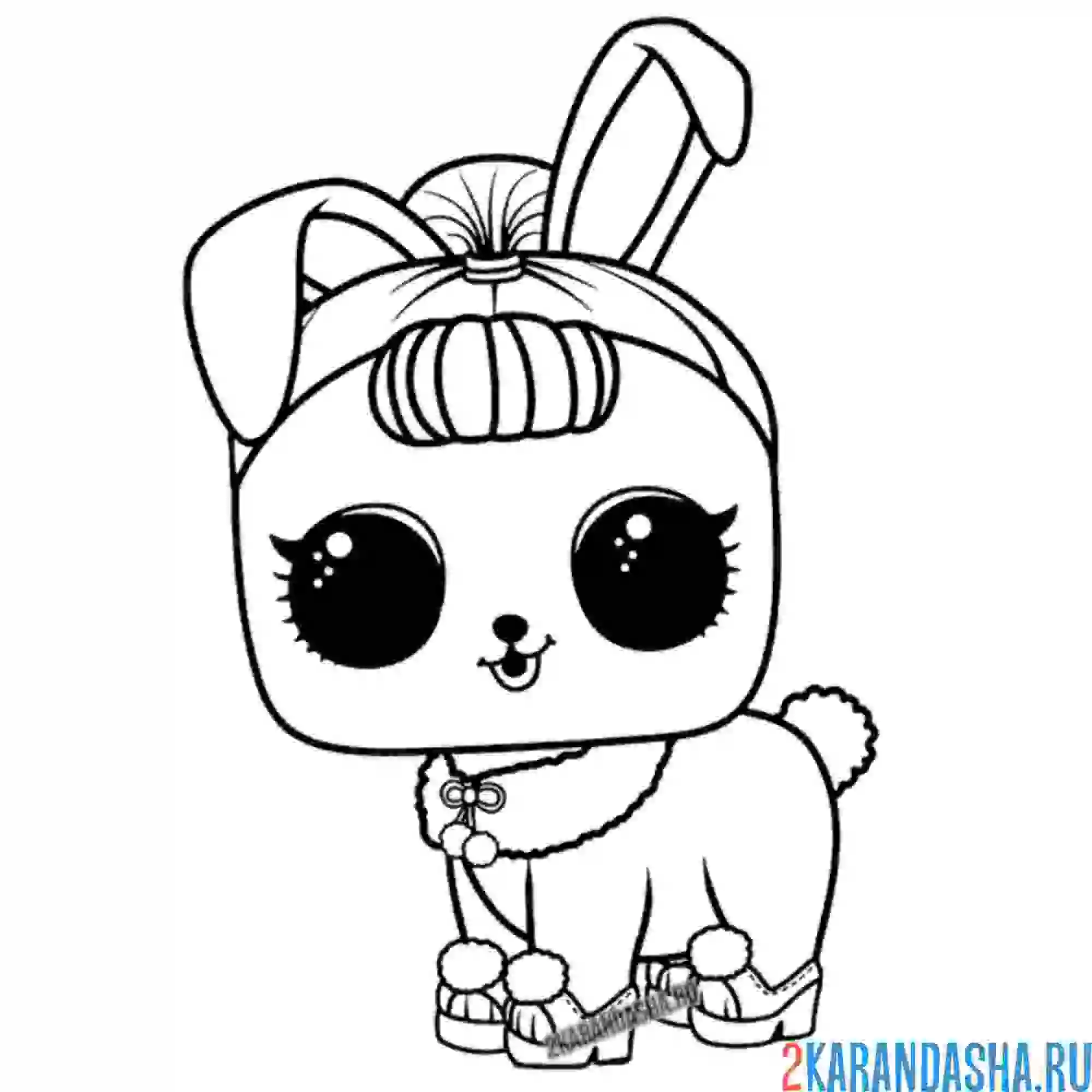 Раскраска лол питомцы зайка