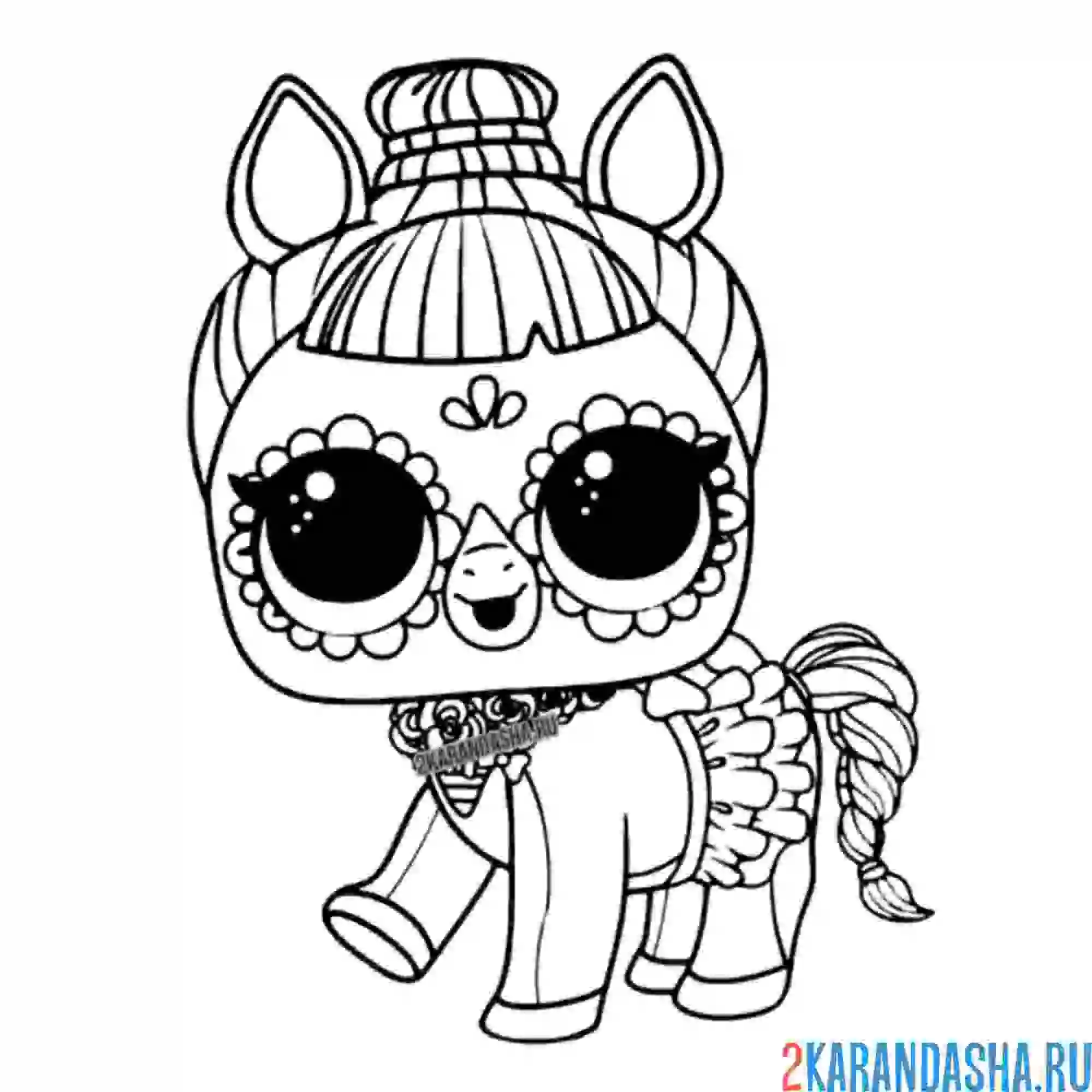Раскраска лол питомец пони модник