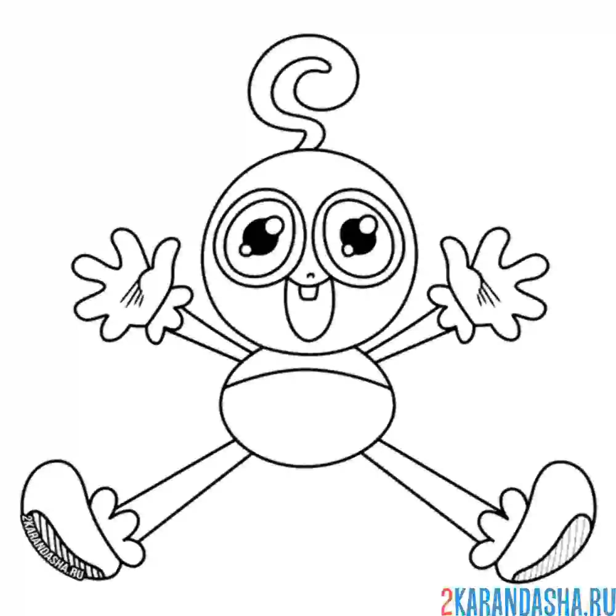 Раскраска малыш длинные ноги хагги вагги