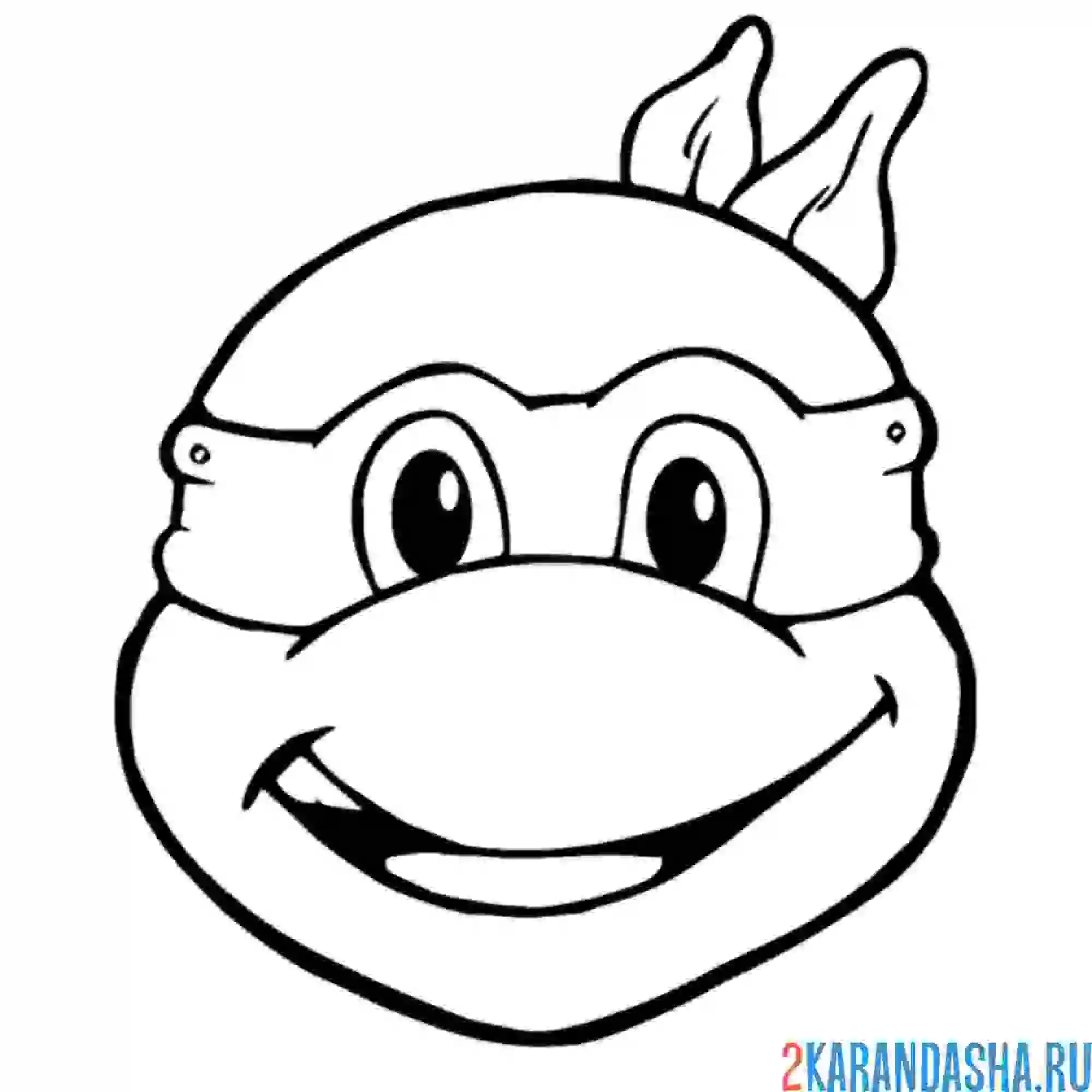 Раскраска маска черепашки ниндзя