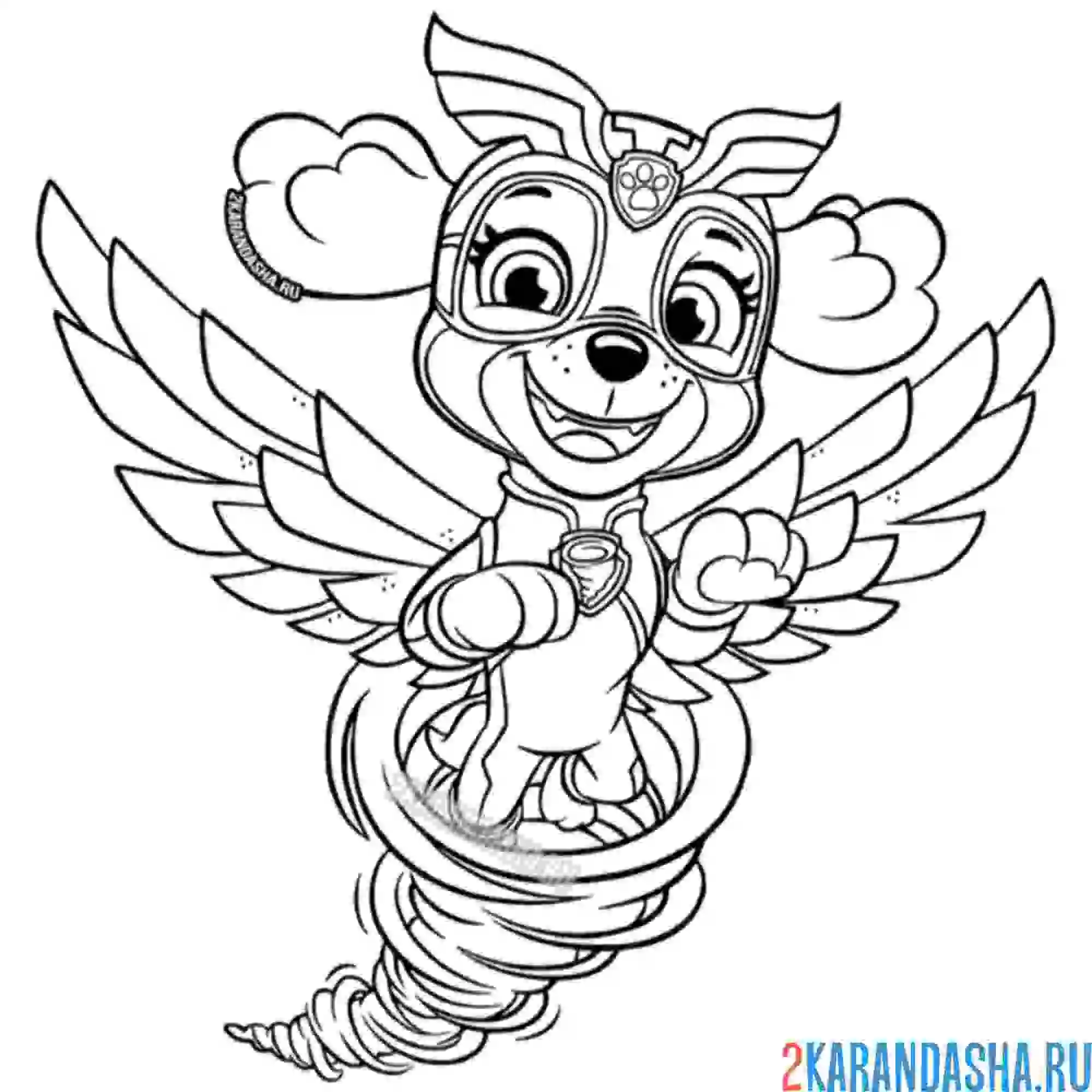 Раскраска мегащенки скай