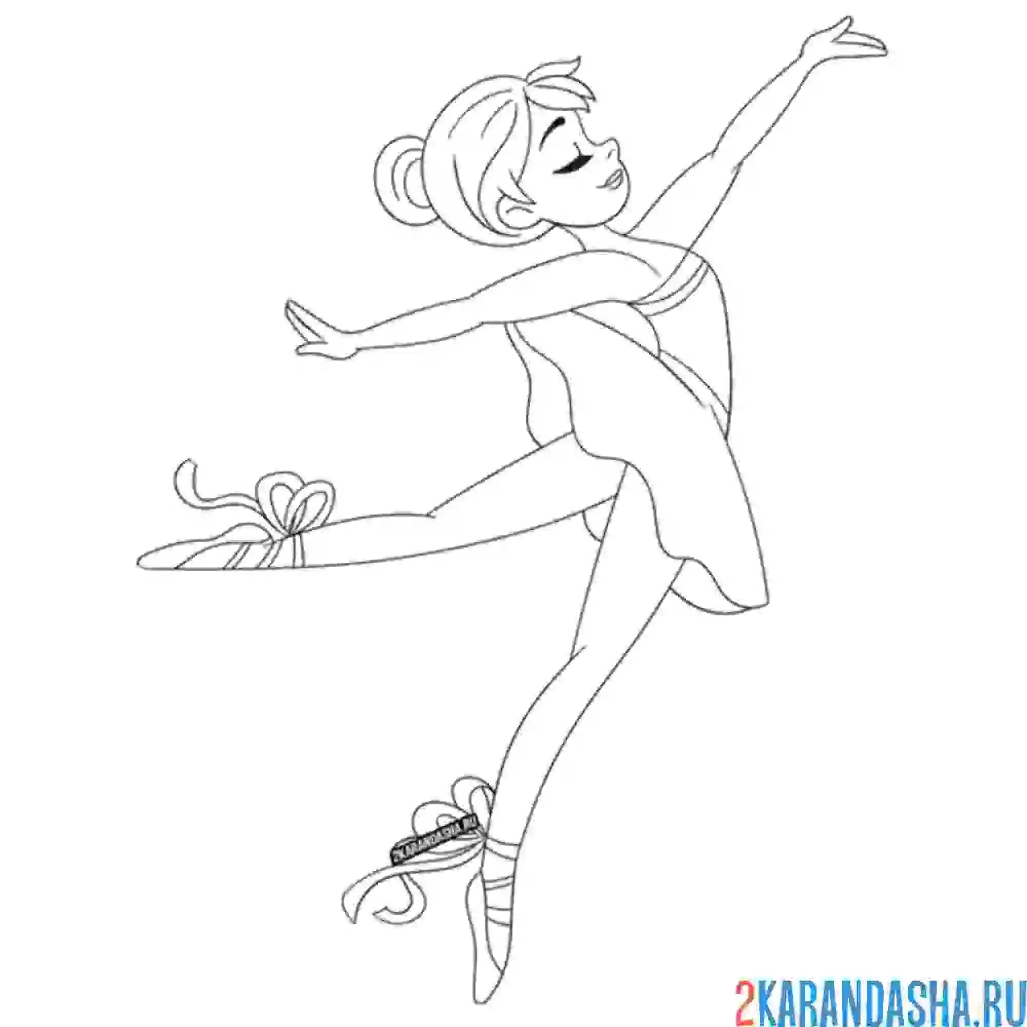 Раскраска балерина милая девушка