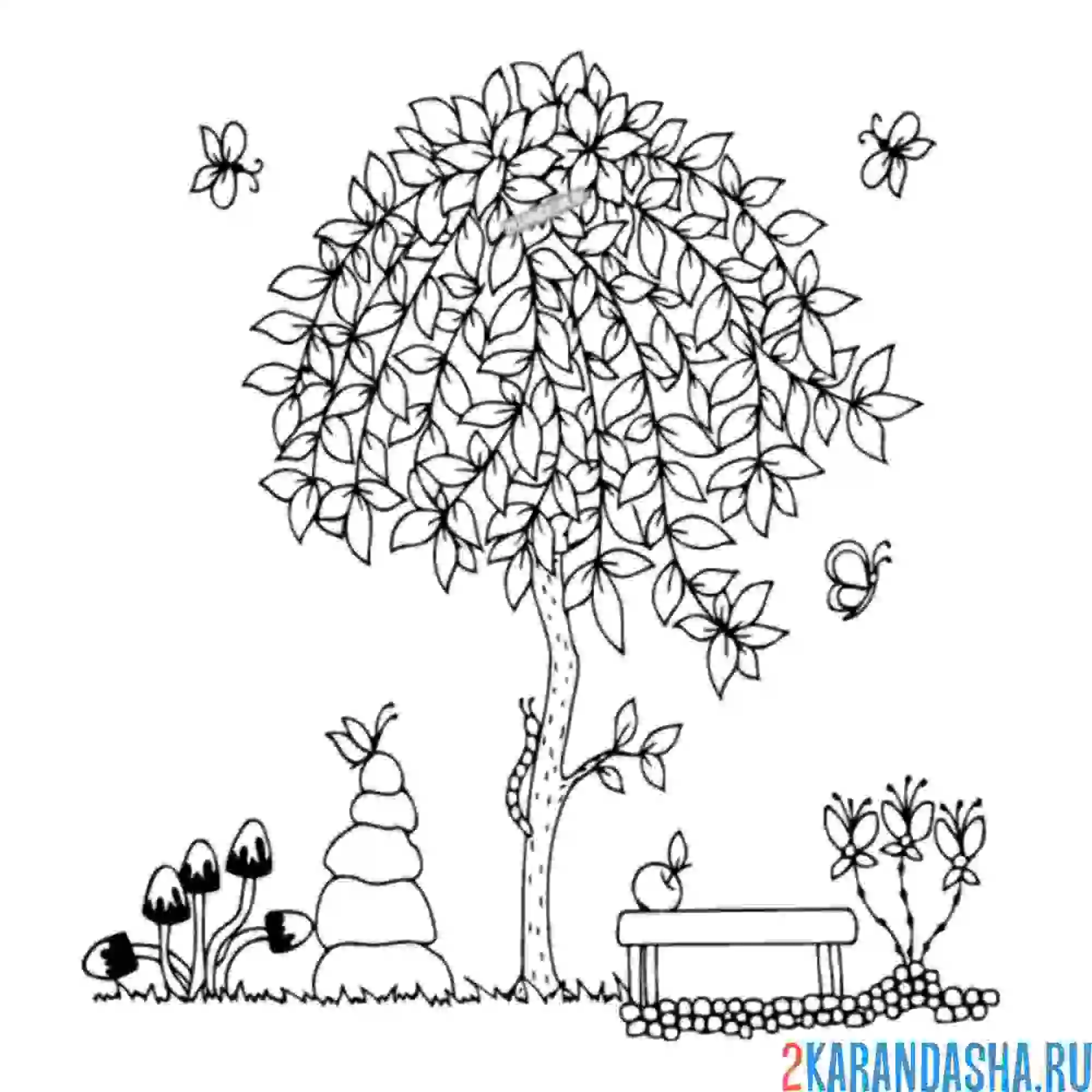 Раскраска милый сад