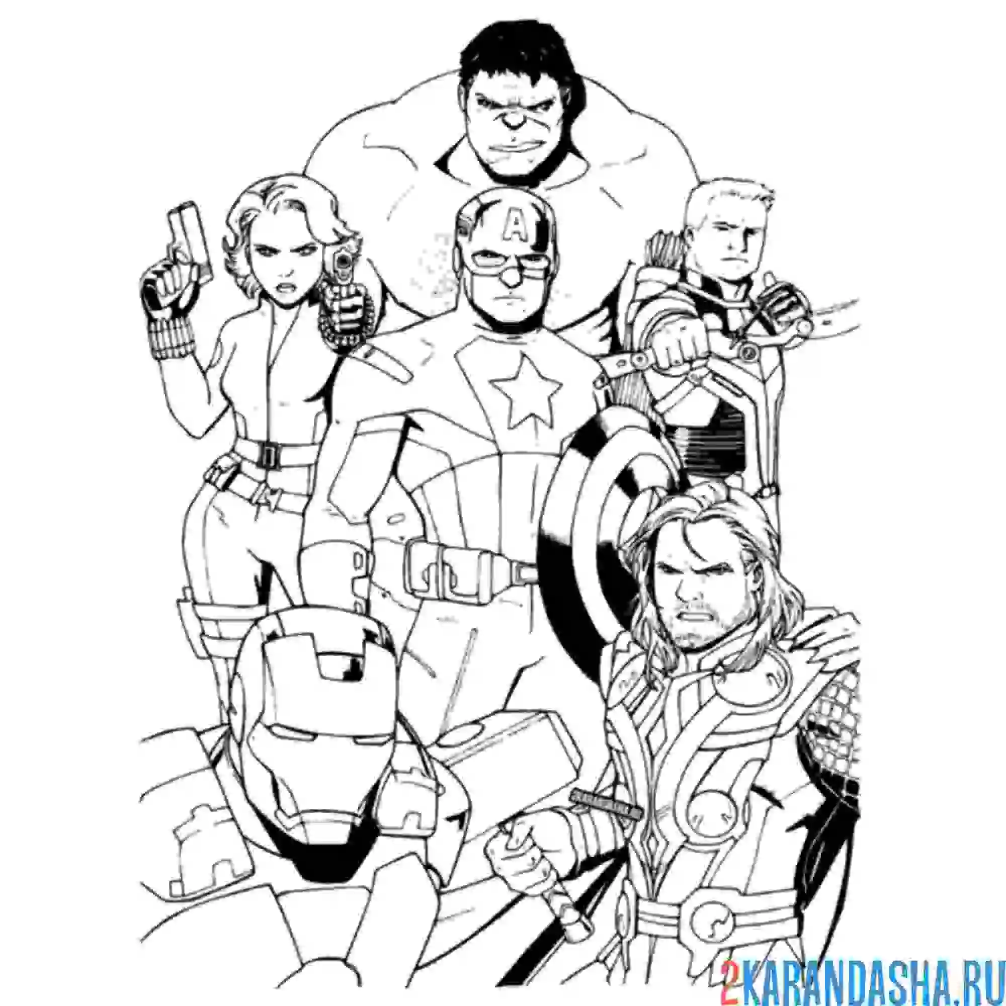 Раскраска мстители халк