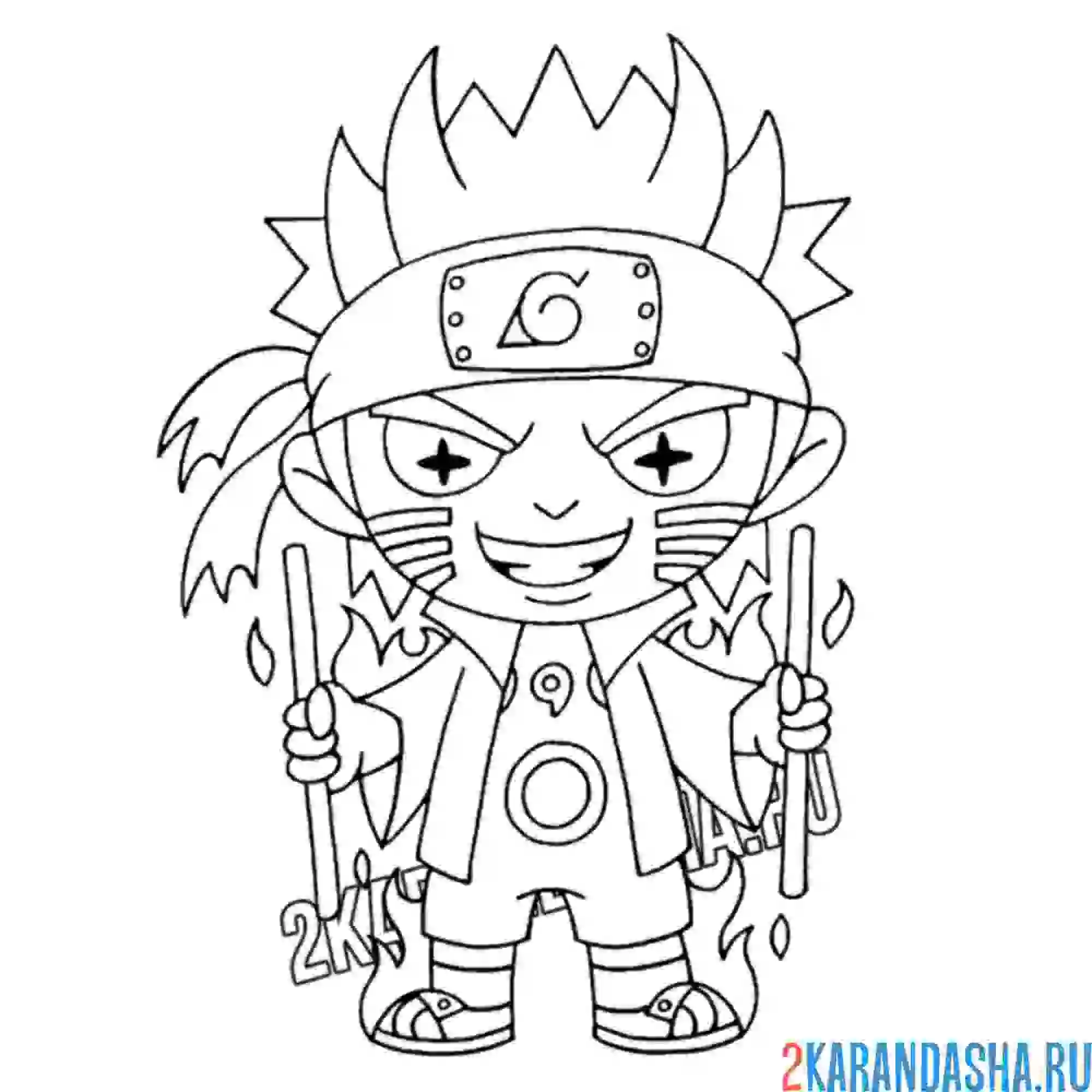 Раскраска наруто мудрец шести путей