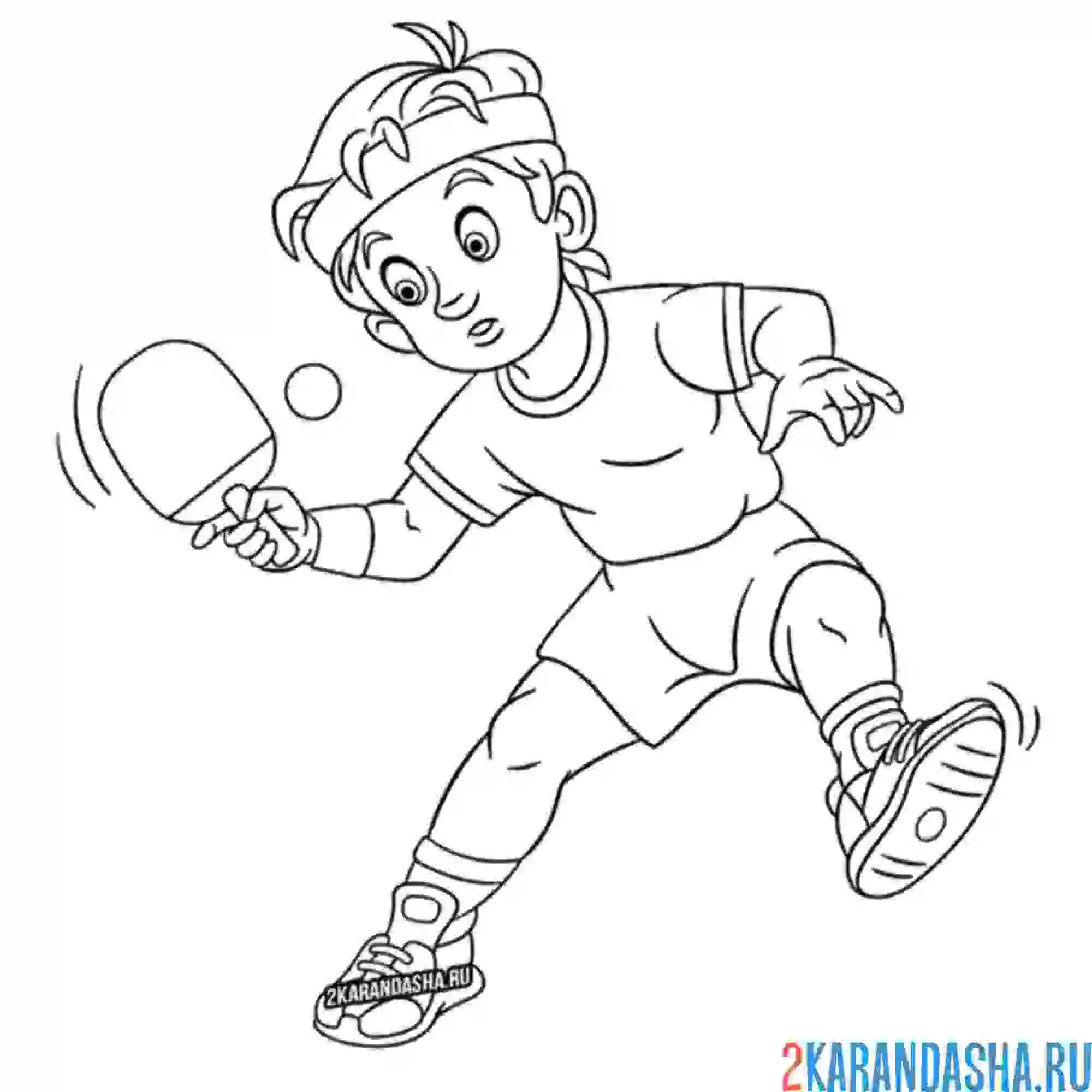 Раскраска настольный теннис