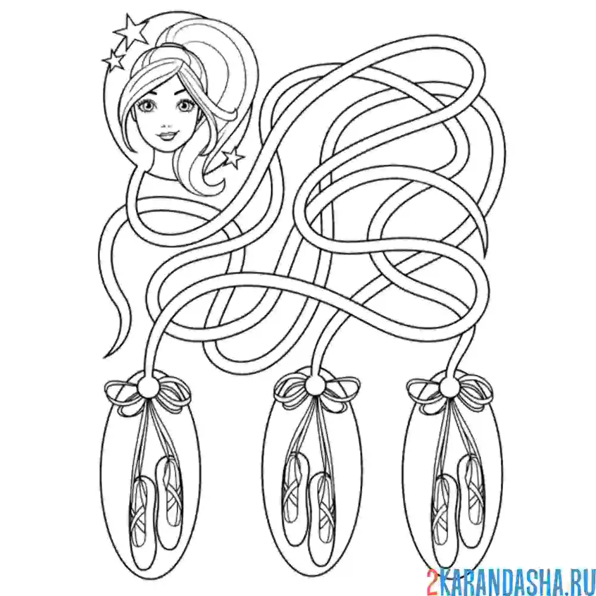 Раскраска найди пуанты барби балерины