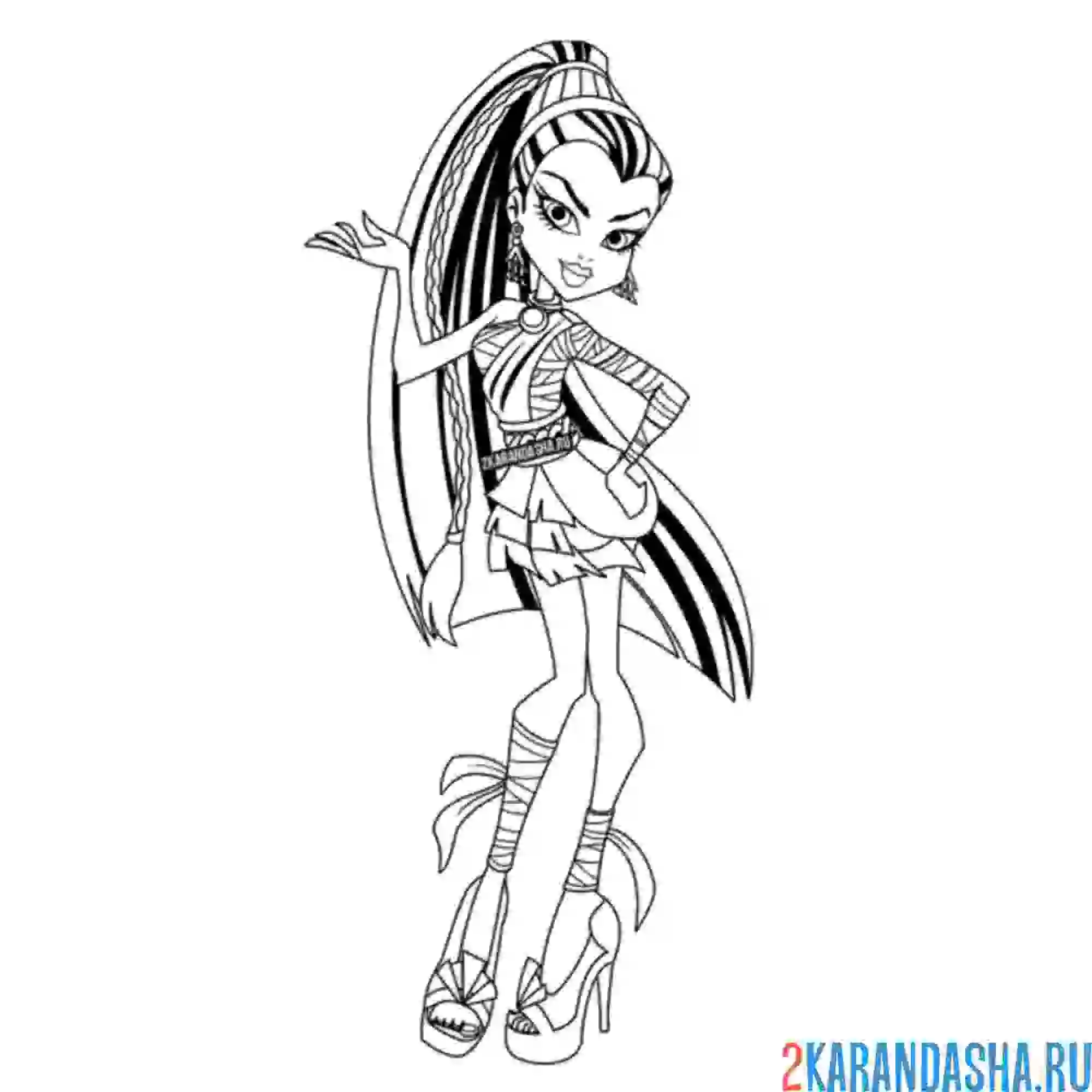 Раскраска нефера де нил в полный рост монстр хай